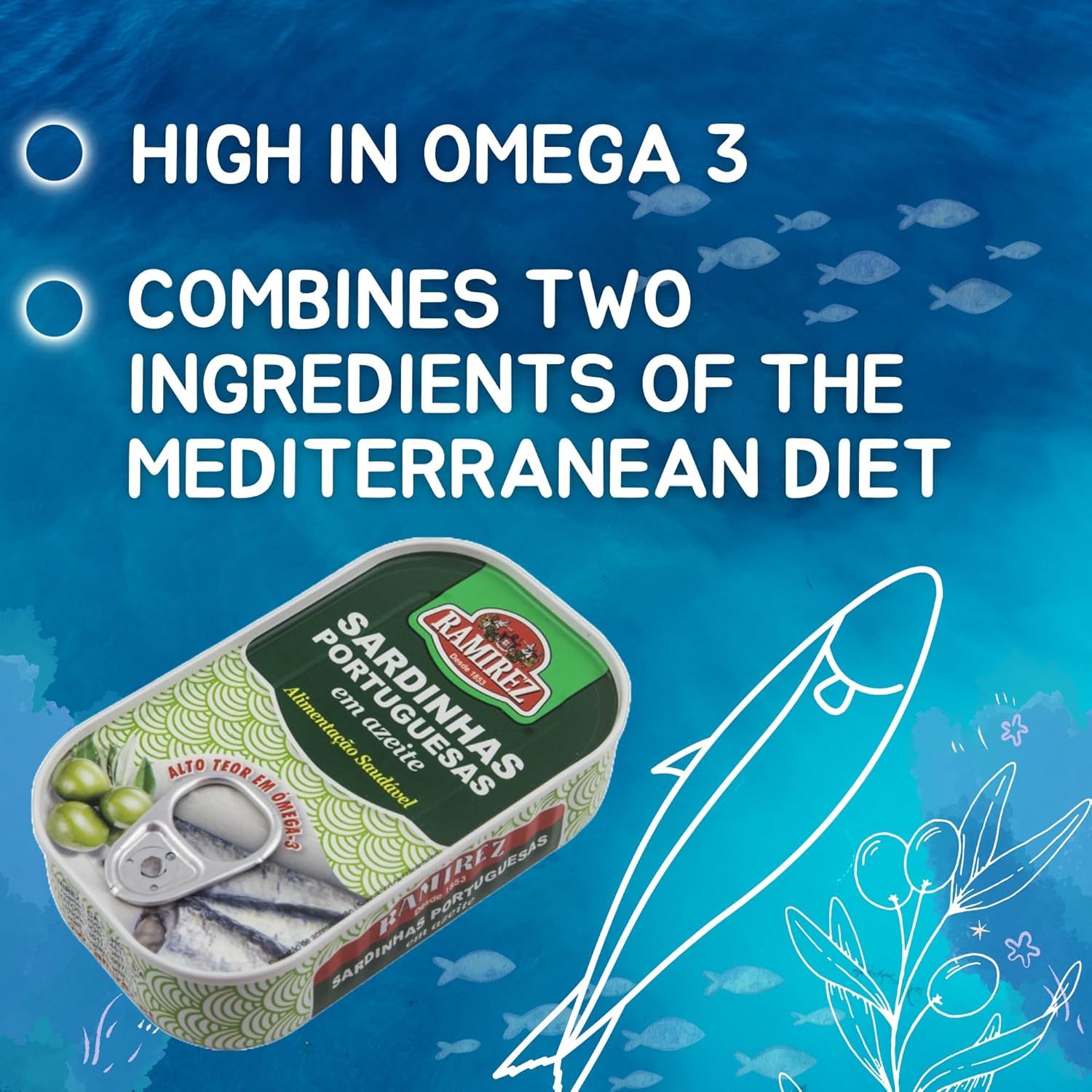 Ramirez Portugiesische Sardinen in Olivenöl 15 x 120g – Premium Fischkonserven aus Portugal