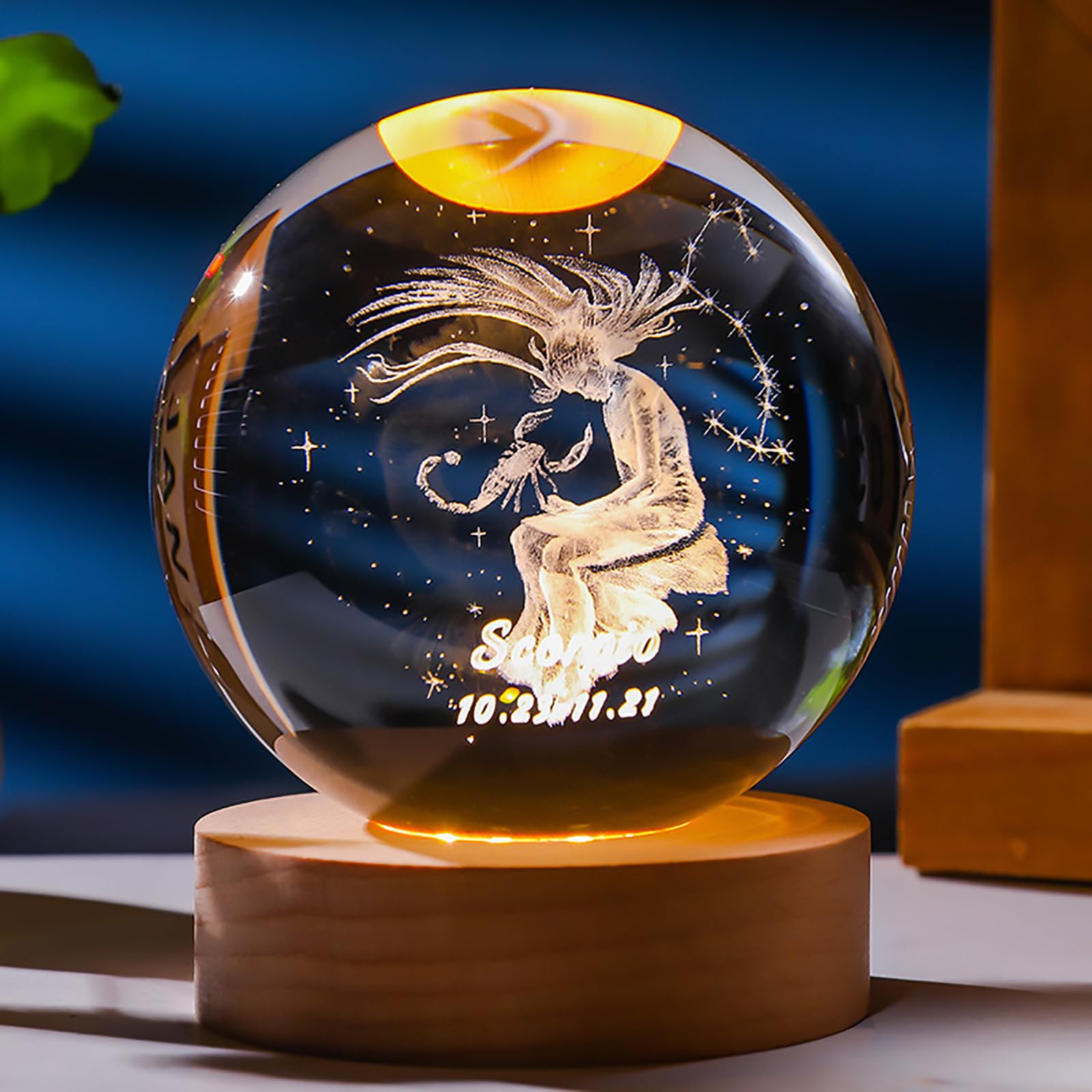 Bola de cristal del zodiaco Escorpio de 80 mm en caja de regalo premium