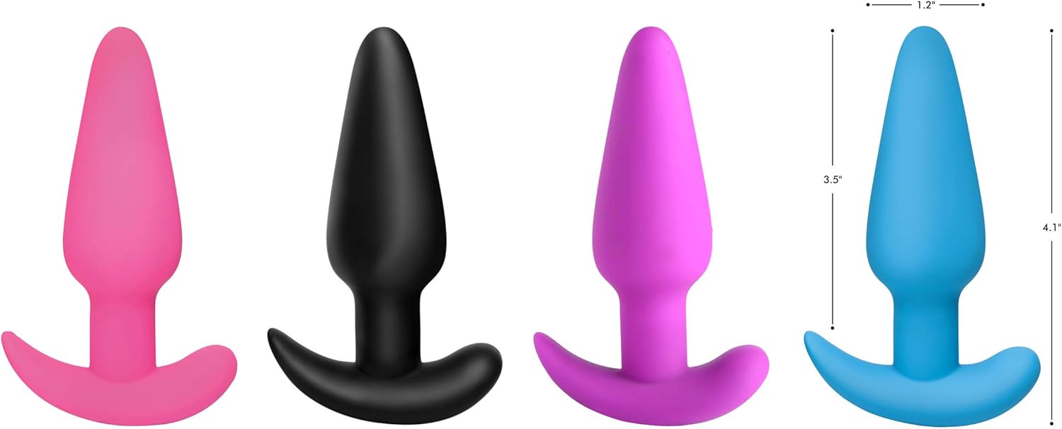 Remote Control 21X Vibrating Silicone Butt Plug - Blue