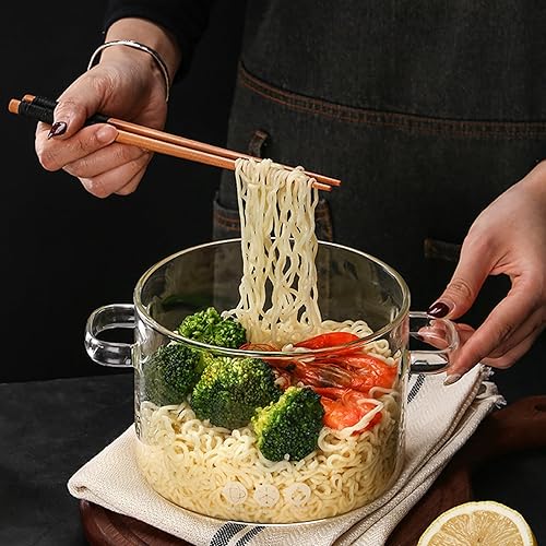 Miniatura 3 de Cacerola de vidrio con tapa, olla de cocina para estufa de 64.2 fl oz con tapa y asa, olla de sopa transparente, utensilios de cocina de vidrio de