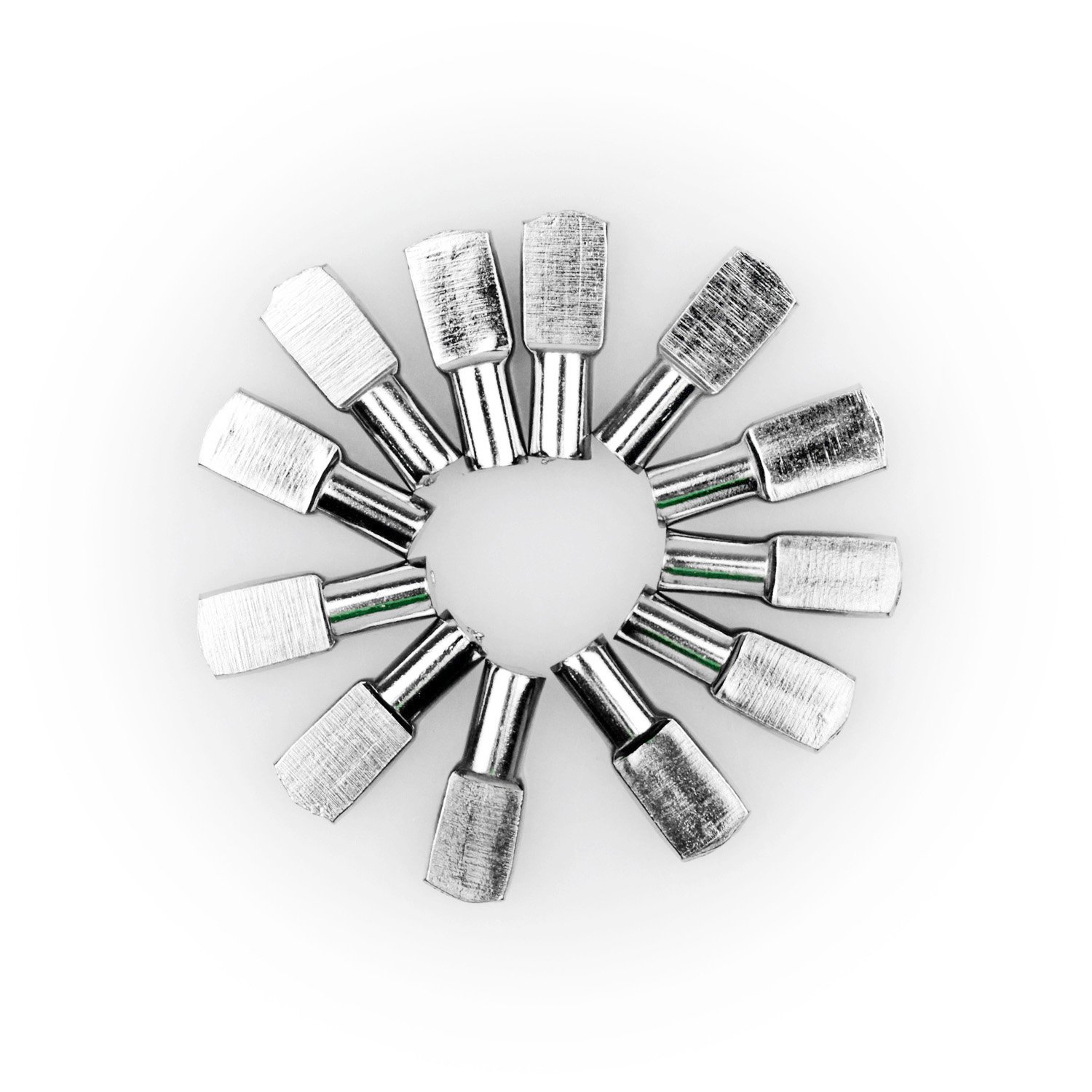 50-Piece 5mm Spoon Shape Shelf Pins – Nickel Plated Iron, Cabinet & Furniture Shelf Supports