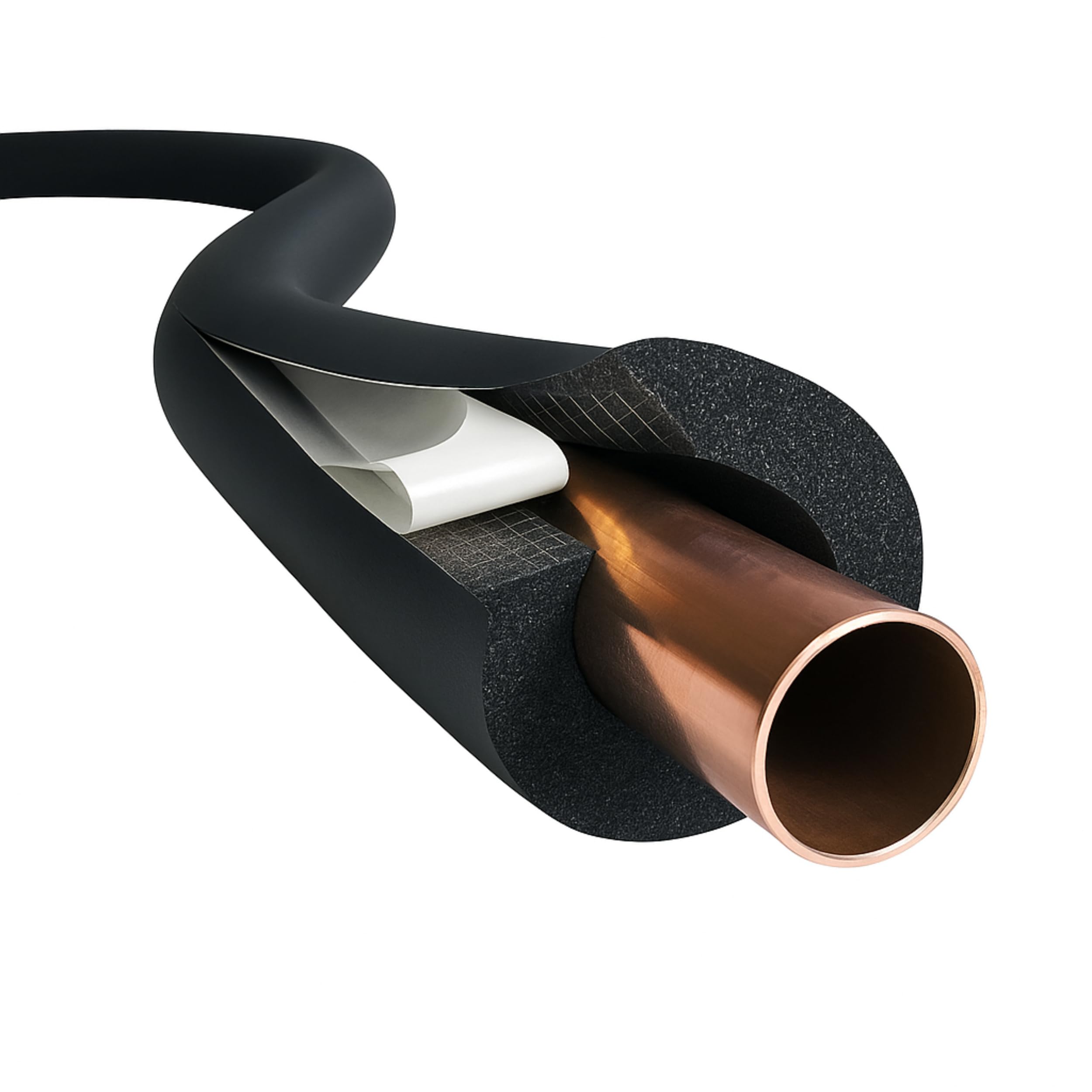 LavaTherm Self-Seal Pipe Insulation – 2 Metre Flexible Foam Tube Lagging for Copper Pipes | Thermal Pipe Sleeve | Pre-Slit Peel & Seal | Energy Saving Class 0 Pipe Lagging (9mm Wall, 22mm)