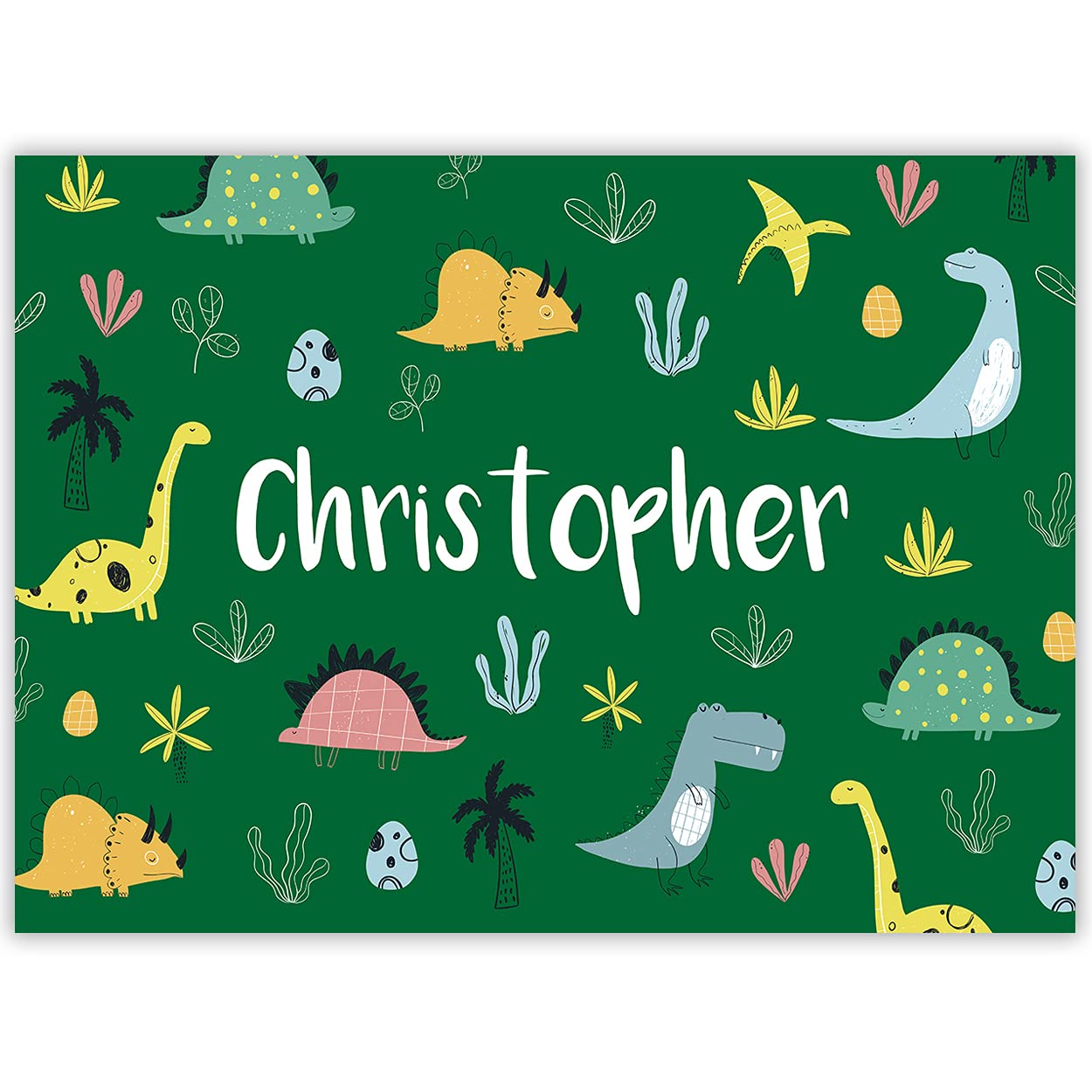 Paper Themes Girls Dino Sketch Personalised Messy Mat Plastic Table Cloth Wipe Clean Protect Your Table And Floor From Spills And Accidents ((L) 110 X 75 Cm, )