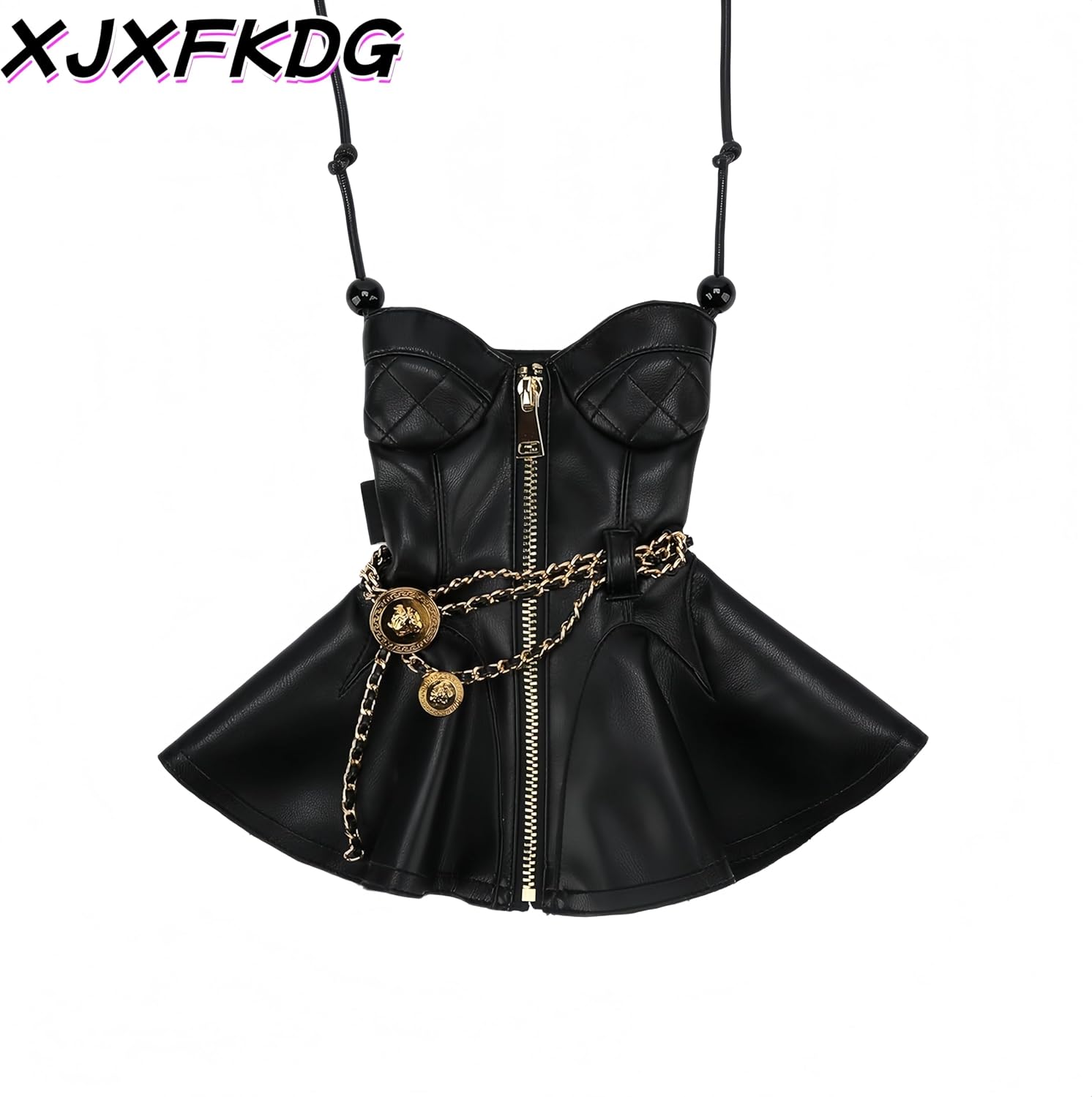Funny crossbody bags for women,Cute Dress Fashion Crossbody Phone Bag,Mini Skirt Design Cell with Adjustable Strap