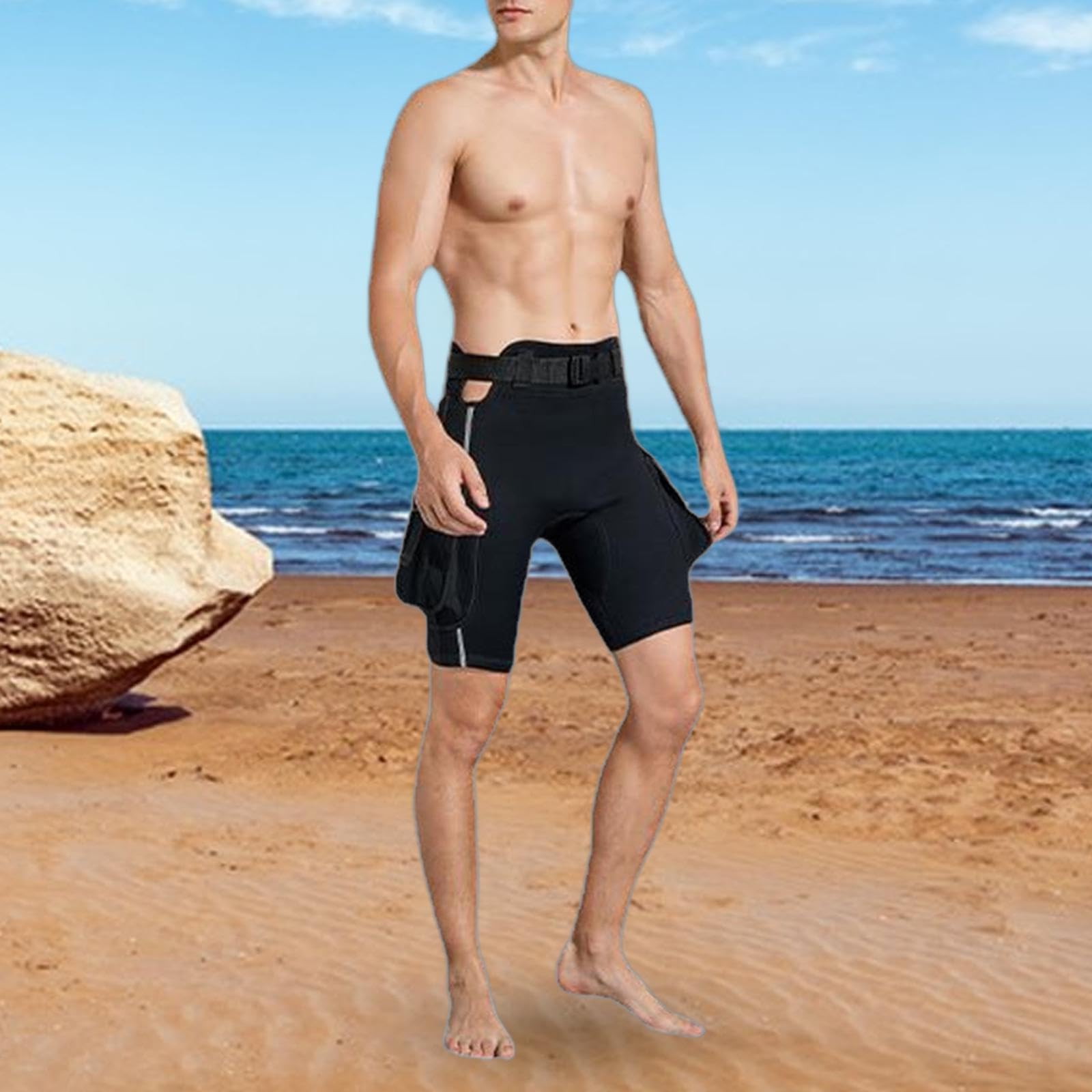 LOVIVER Tauchshorts Neoprenanzüge Hosen Neoprenzubehör Verstellbarer Hüftgurt Bademode Herren Tauchhosen für Tauchwassersport
