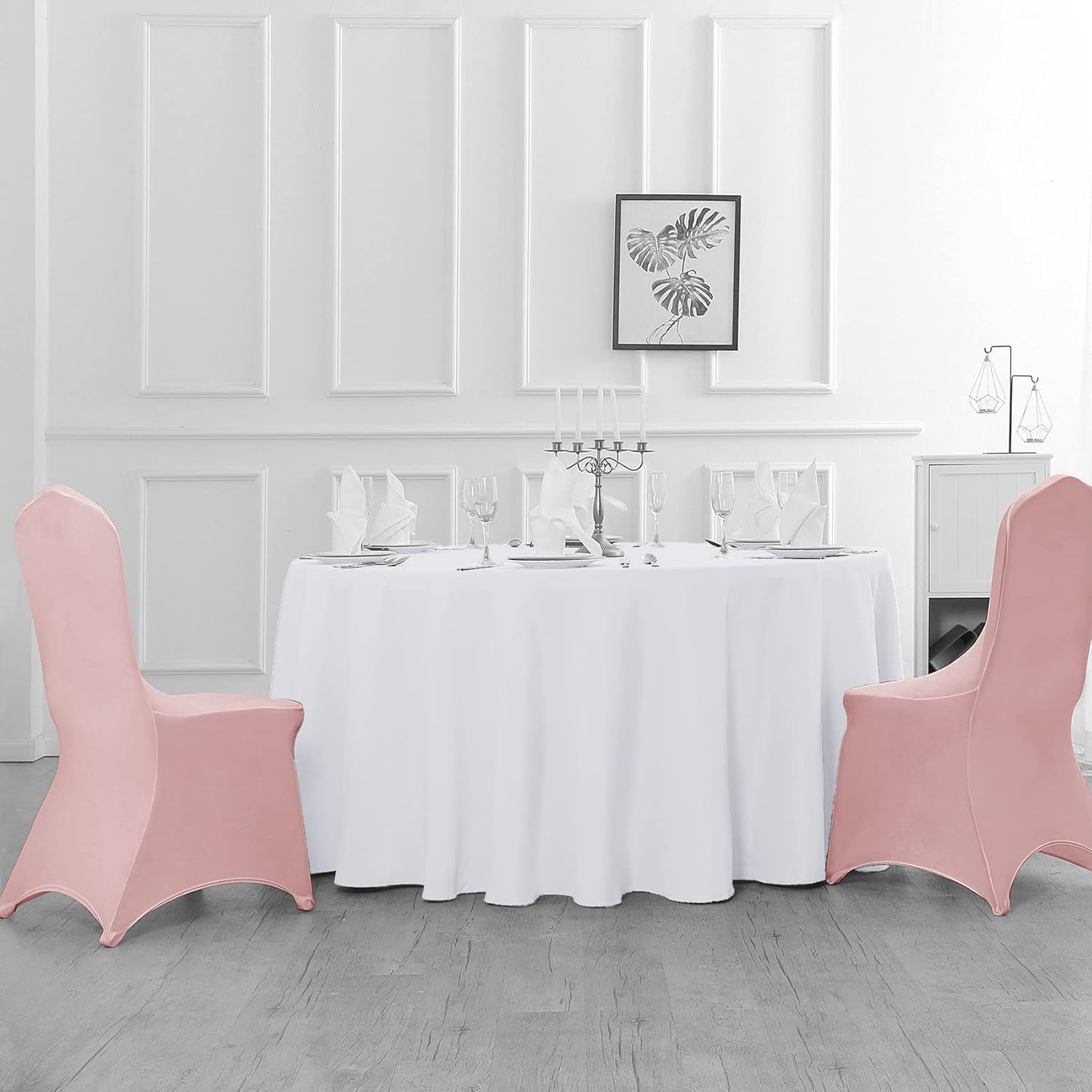 Round Tablecloth - 120 Inch Round Tablecloth - Stain and Wrinkle Resistant Washable Polyester Table Cloth, Decorative Fabric Table Cover for Dining Table, Buffet Parties and Wedding, White : Everything Else