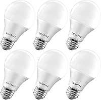 LUXRITE 6-Pack A19 Dimmable LED Bulbs 60W Equivalent 800 Lumens Soft White 3000K E26 Energy Star Indoor Outdoor