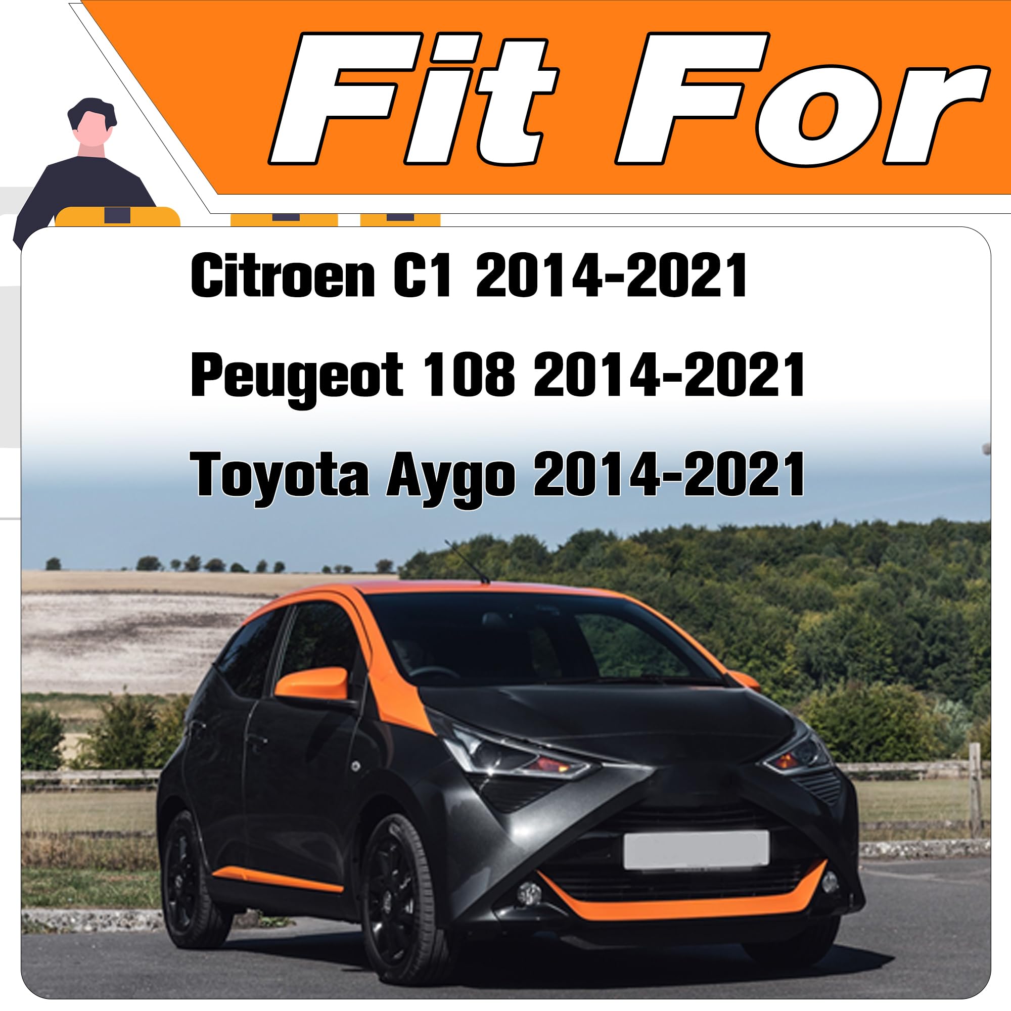 Motore tergicristallo posteriore compatibile per Citroen C1, Peugeot 108, Toyota Aygo 2014-2021 Ricambio # B001099280 85130-0H061 851300H051