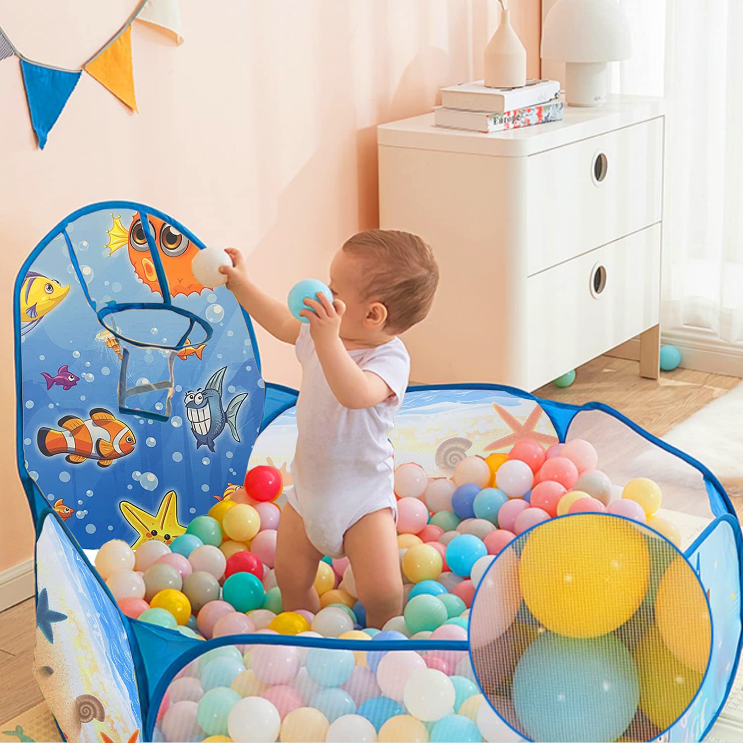 Ball Pit,Kids Play Tent for Toddlers 1-3,Tunnel for Kids Toddlers 1-3 Gifts for 1 Year Old Boys Toddler Girls(No Balls)