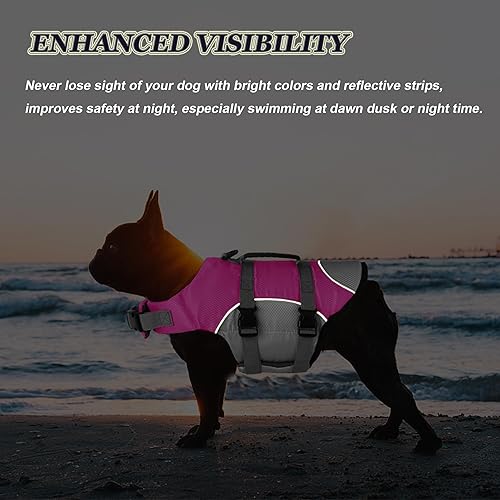 Miniatura 4 de Dogcheer Chaleco salvavidas para perro, tejido Ripstop, reflectante y ajustable, chaleco salvavidas para nadar en lancha, chaleco salvavidas para