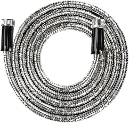 Beaulife Manguera de jardín corta de metal de 15 pies, manguera de drenaje para deshumidificador, extensión de manguera de agua pequeña, extensor de