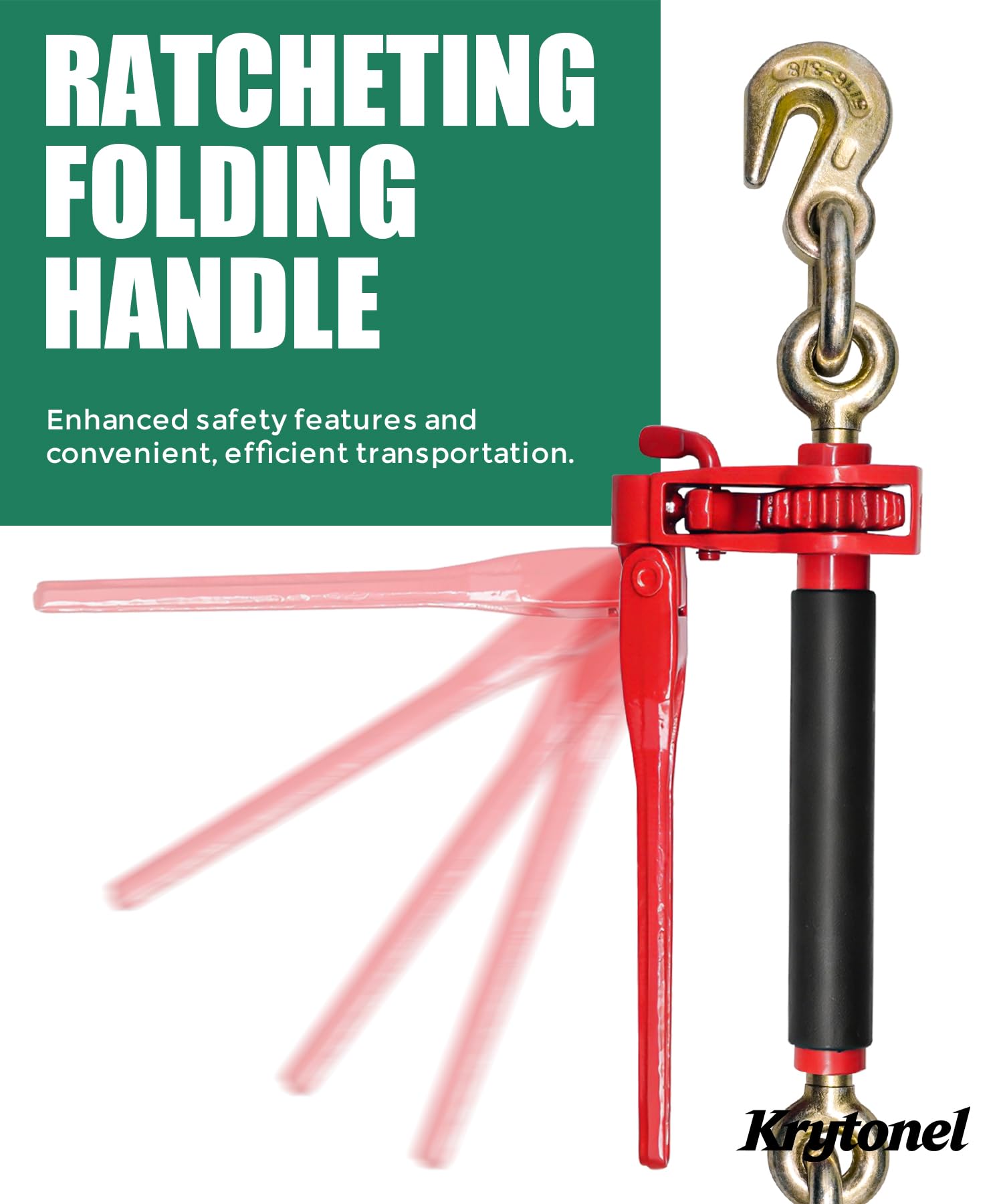 Heavy Duty Folding Ratchet Chain Binders - 2 Pack -4