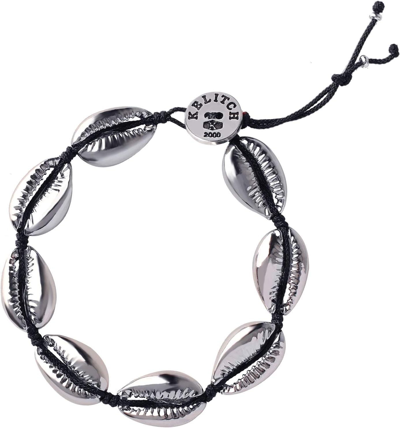 KELITCH Silver Shell Bracelet Handmade Bohemian Women's Beach Bracelet Cowboy Bead Charm Jewelry