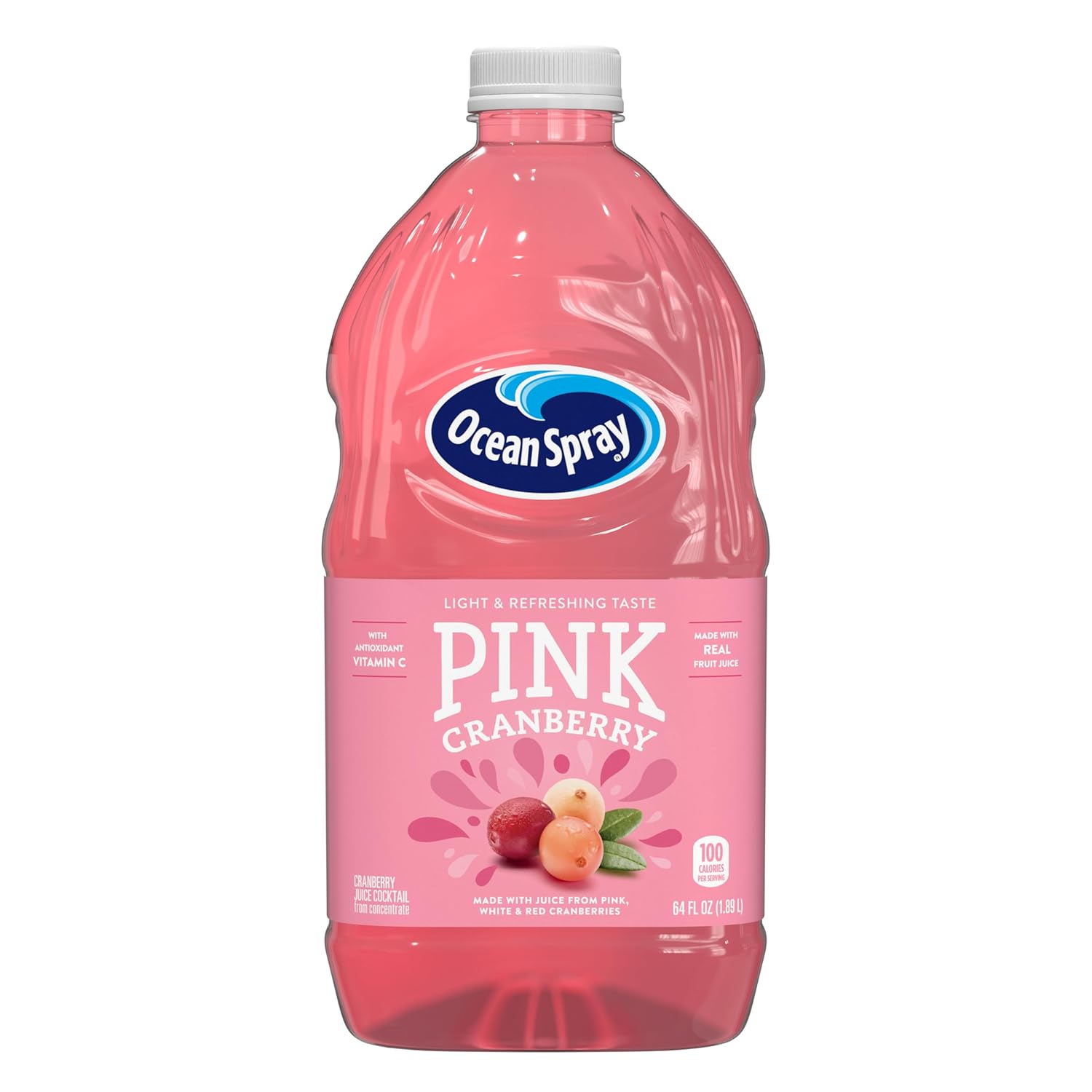 Ocean Spray® Pink Cranberry Juice Cocktail, 64 Fl Oz Bottle (Pack of 8) Pink Cranberry 64 Fl Oz (Pack of 8)