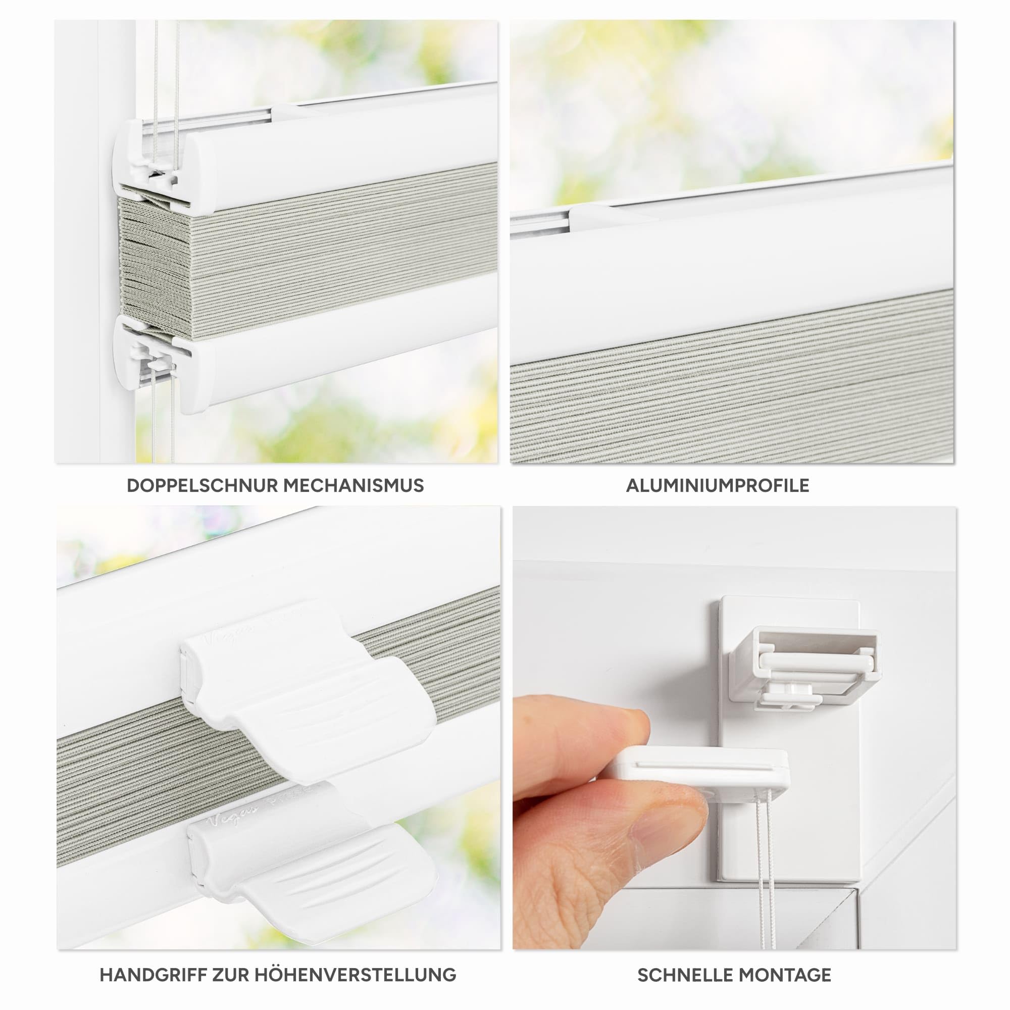 Estika Plisado Thermo Adhesivo 90 x 120 cm - Opaco: Blanco Crema - Sin taladrar, para Ventanas Interiores, persiana Enrollable Decorativa