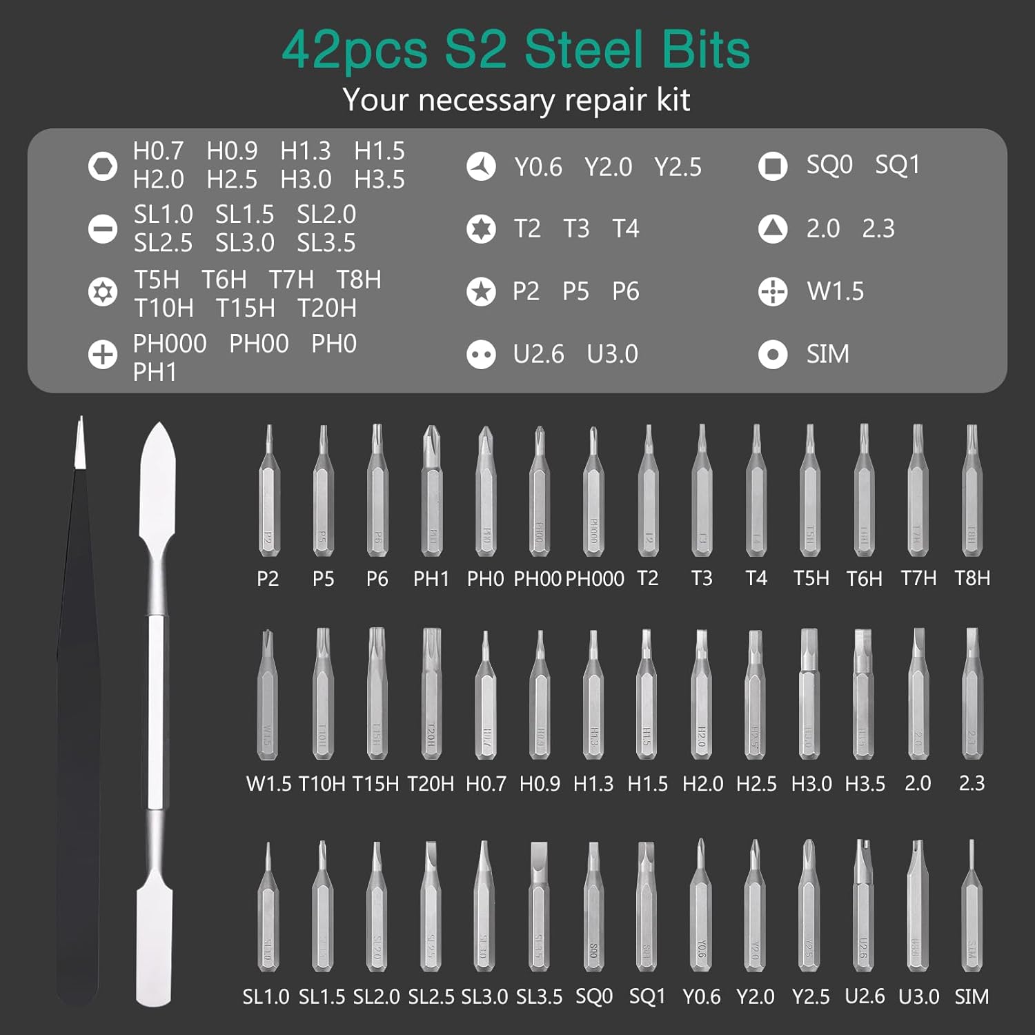 ORIA Precision Screwdriver Set, 46 in 1 Magnetic Screwdriver Set with 42 Bits, Magnetic Storage Case, Electronics Repair Tool Kit for Phone, Laptop, Watch, Eyeglasses