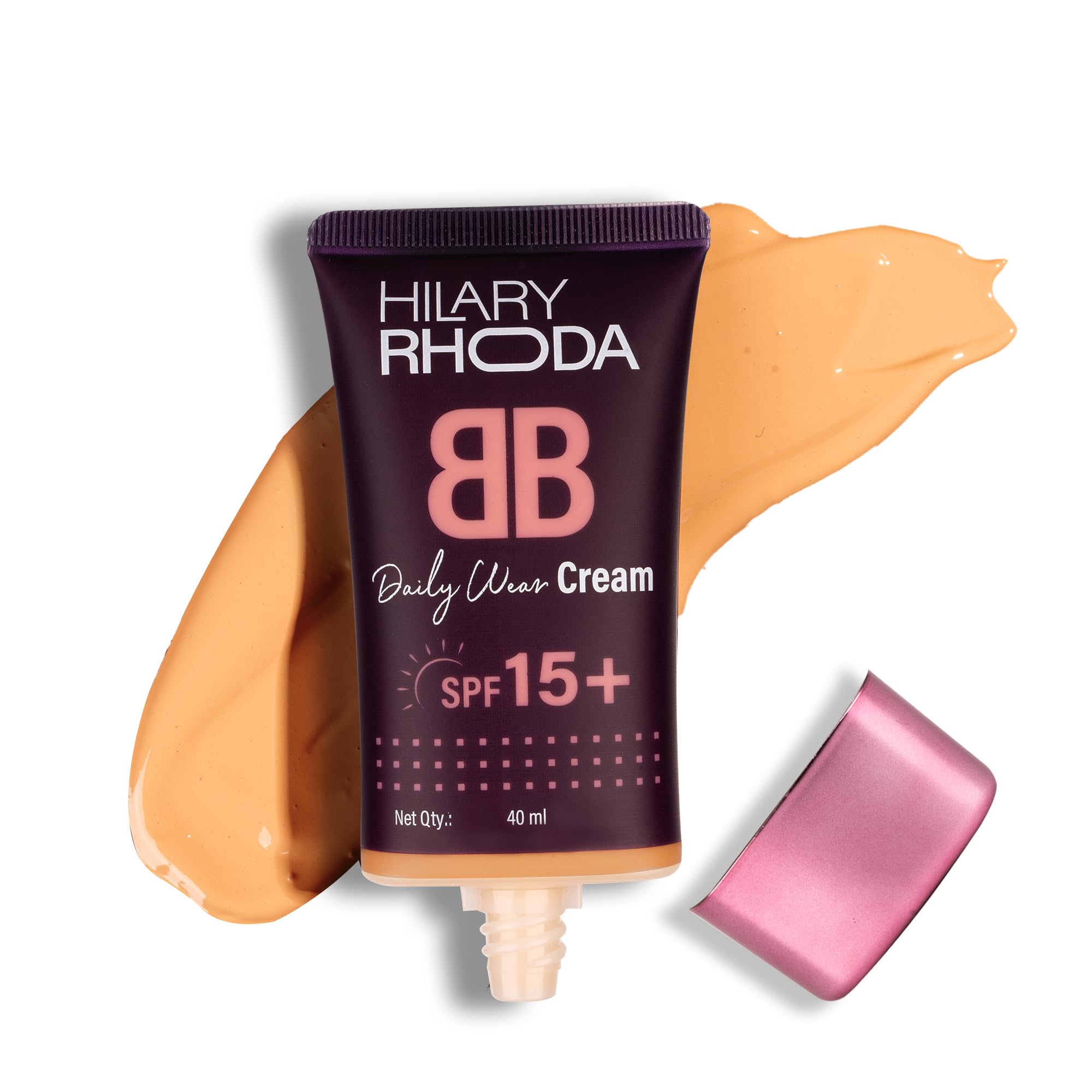 Hilary Rhoda BB Cream with SPF 15 | Infused with Wheat Germ Oil & Jojoba Seed Oil | Weightless Formula | Hides Blemishes, Dark Spots & Pigmentation - 40ml (Fair Ivory - Shade 2)