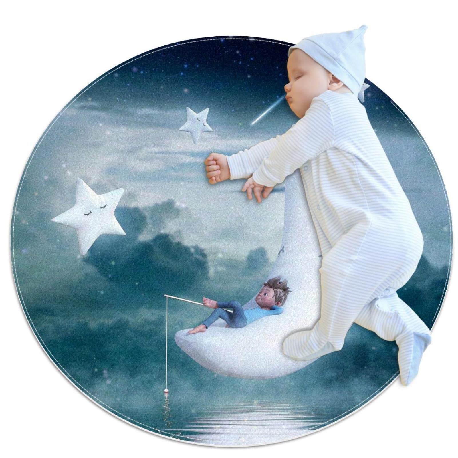 Tapis de jeu pour enfants au motif lunaire et pêche