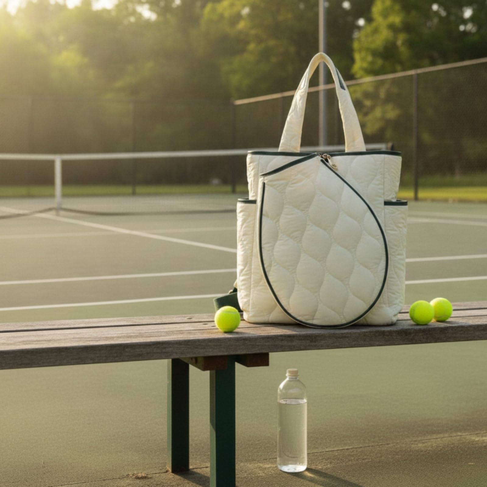 Racket Storage Case Borsa Racchette Custodia Tracolla Sacca Sportiva in Nylon Resistente con Esterno Trapuntato E Imbottitura Doppio Manico Regolabile