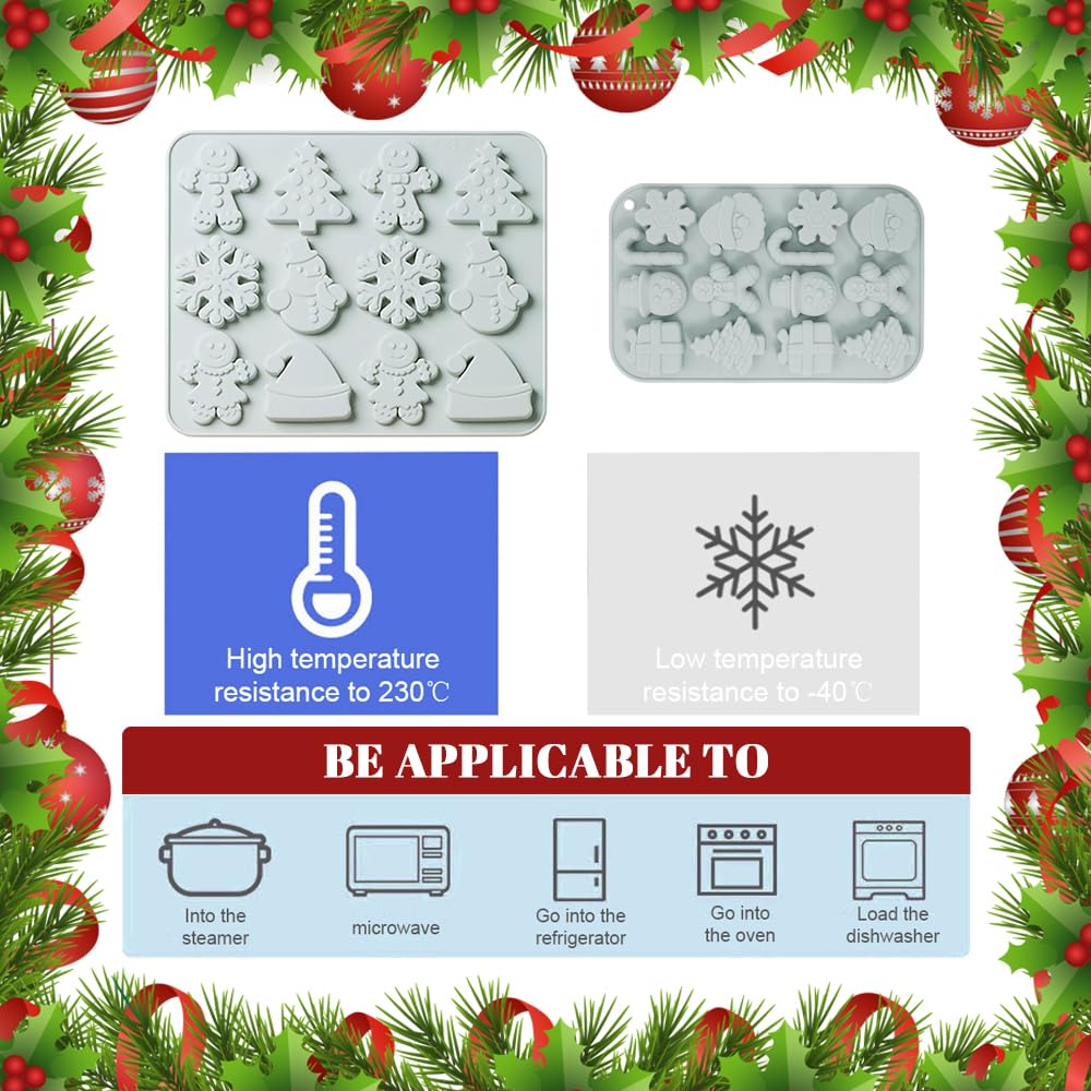 Weihnachts Schokoladenformen - 2-tlg. Silikon Set Für Süßigkeiten & Deko