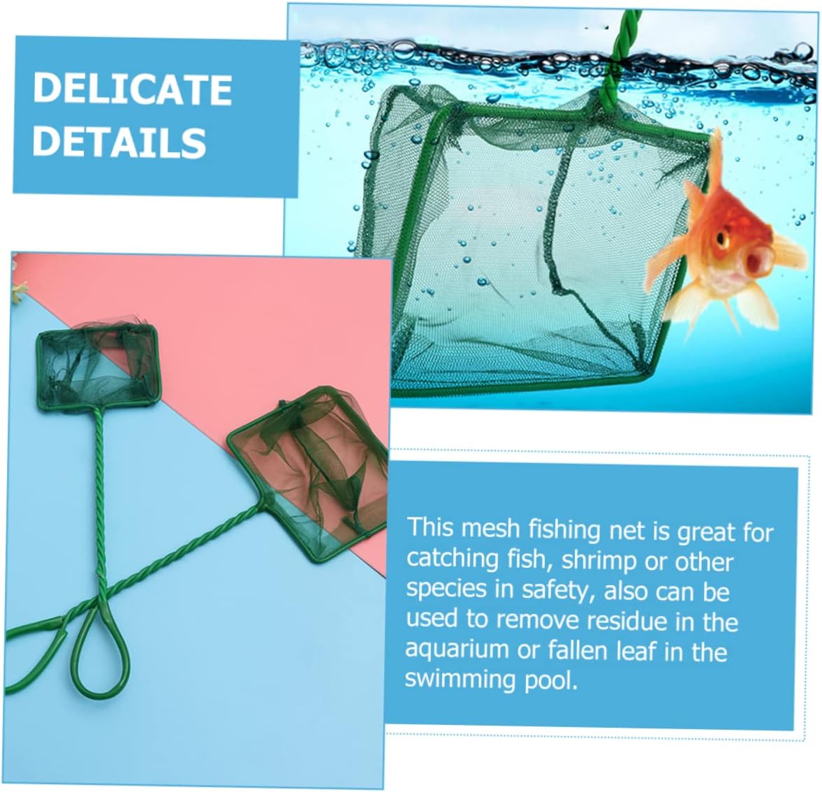 8 Pcs Fishnet Turtle Tank Cleaner Aquarium Fish Net Fishing Kit Mesh Fish Catching Net Tools Shrimp