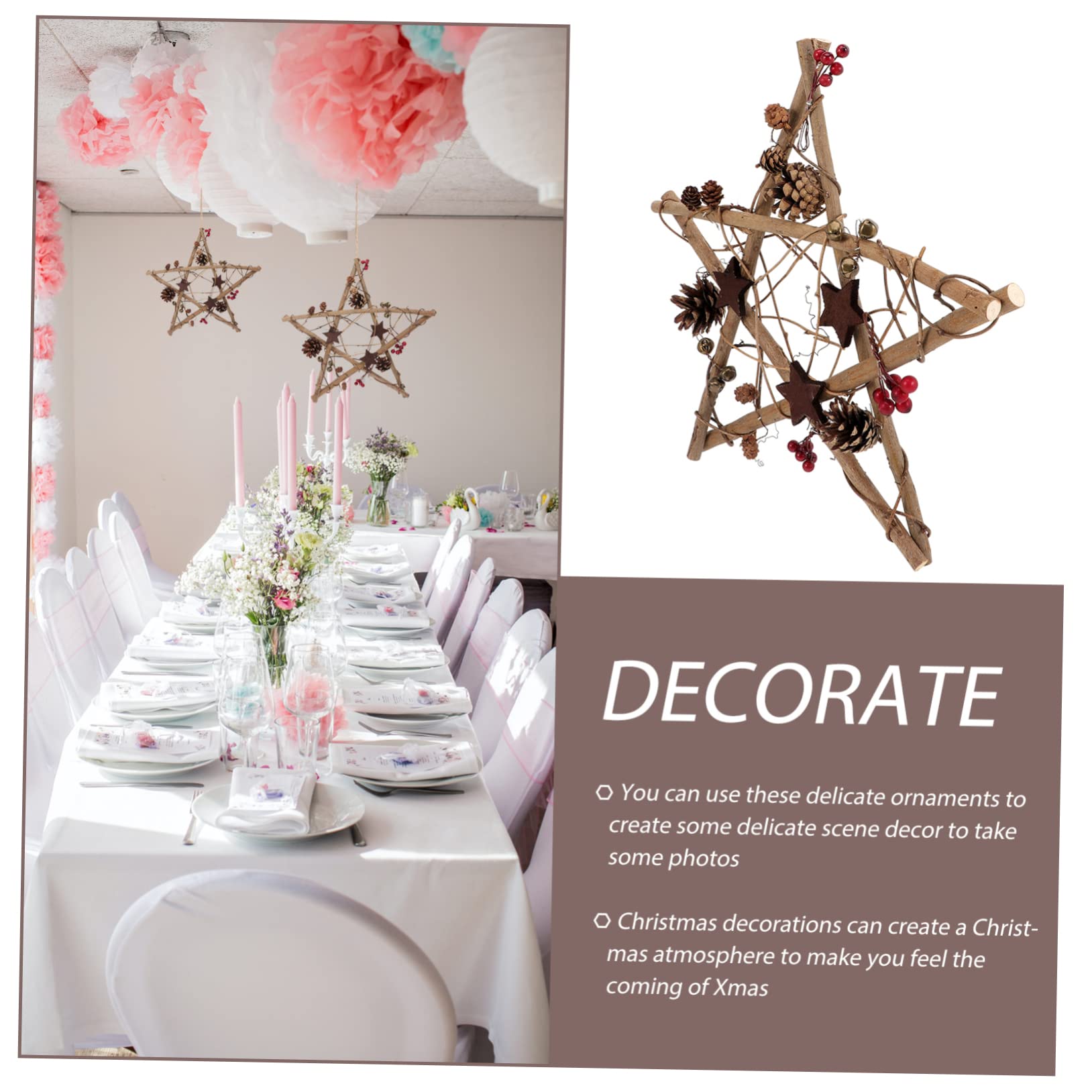 POPETPOP Decorazioni Natalizie da Appendere Accessori per Albero di Natale in Materiale Durevole Addobbi Stella per Hotel e Centri Commerciali