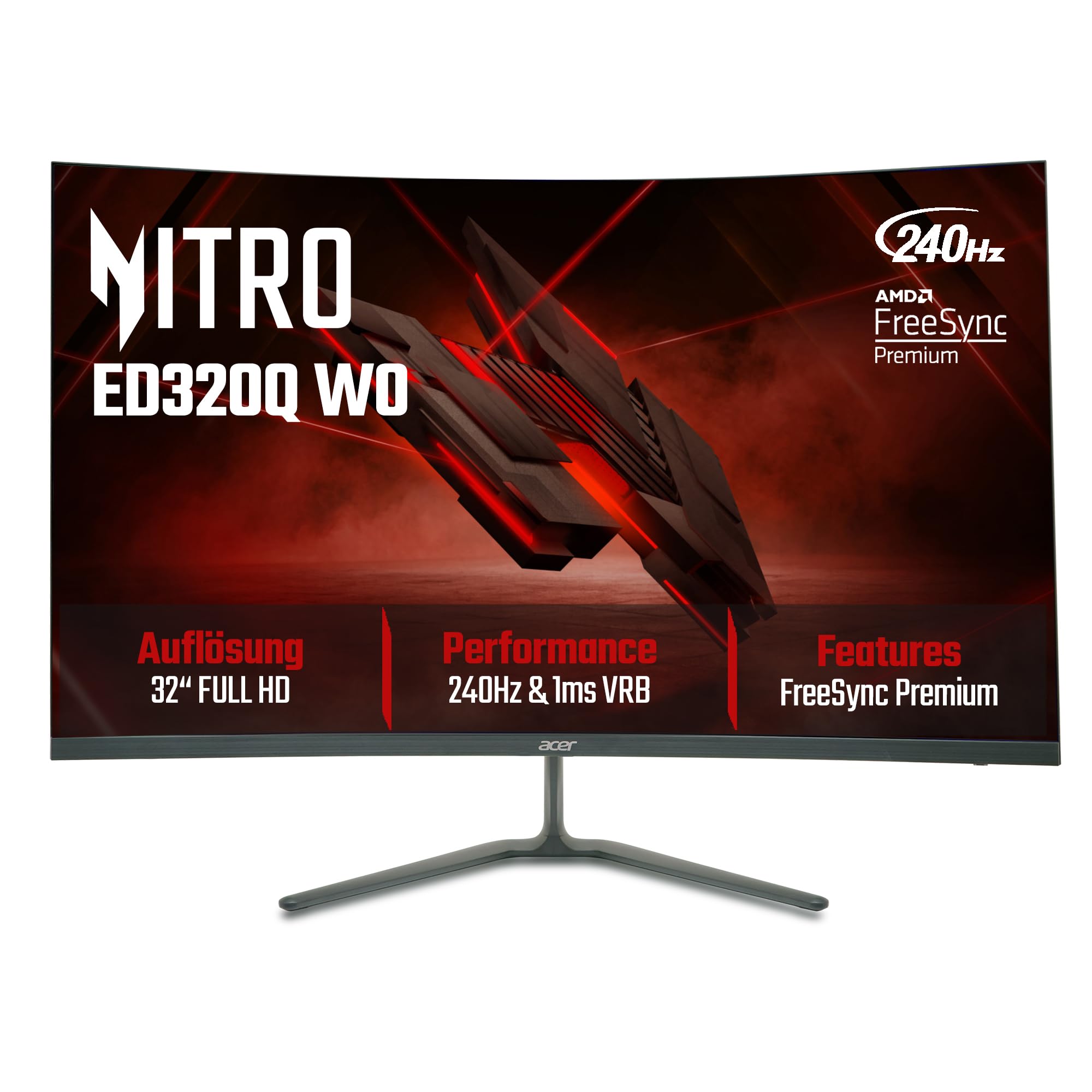 Acer Gaming Monitor | 31,5 Zoll Curved Full HD 240 Hz with HDR10