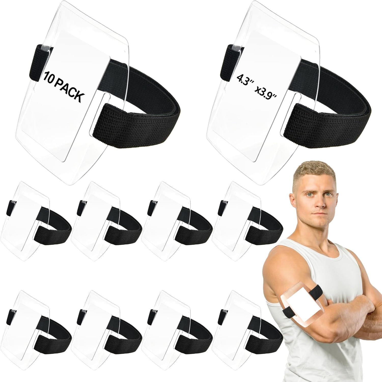 Armband ID Badge Holder,10 Pieces Arm Badge Holder Wrist