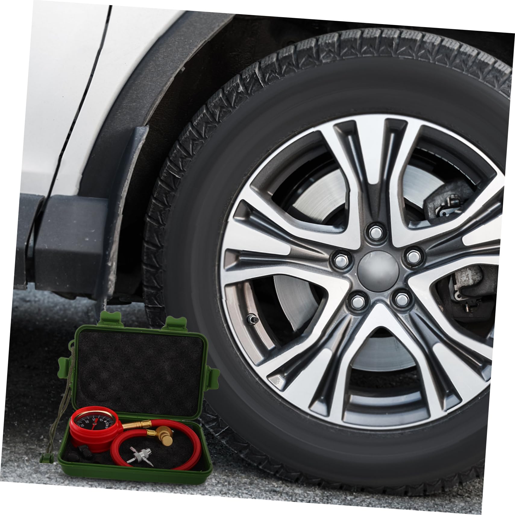 Garneck Manometro Pressione Pneumatici per Auto Quadrante, Design Multifunzionale in Ottone e Gomma, Facile Installazione, per Progetti di Modifica Auto