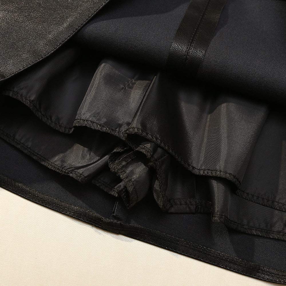 Rock Damen,Damen-Minirock Rot High Waist Pu HIPS-Wraped Lederrock Mit Reißverschluss A-Linie Lagenrock Mit Hose Einfarbig Kurzer Rock Für Mädchen Damen, Xs