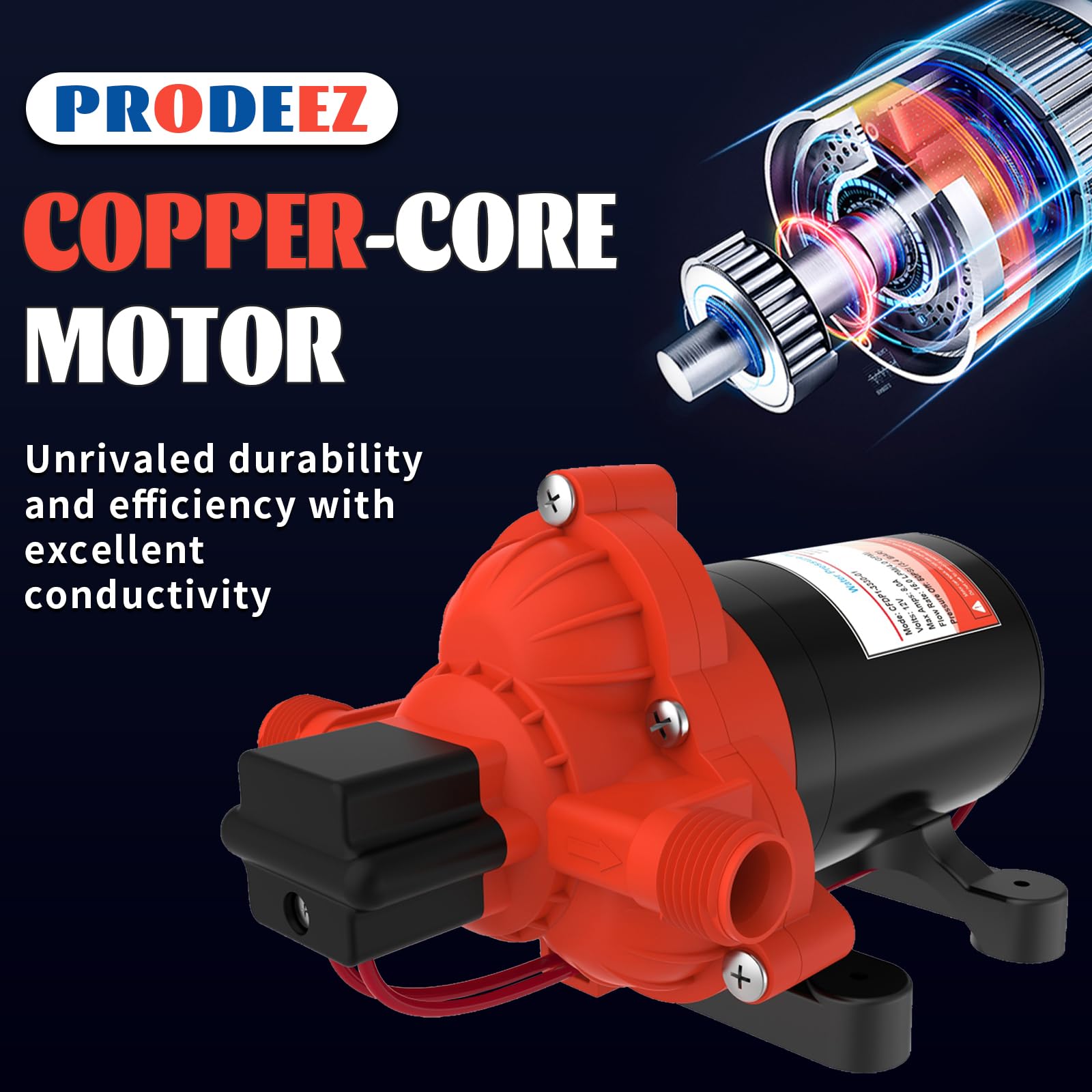 Pompa samozasysająca z membraną wodną serii 33 12 V 4,0 GPM 50PSI Rv/Marine 12 V DC Zapotrzebowanie świeże