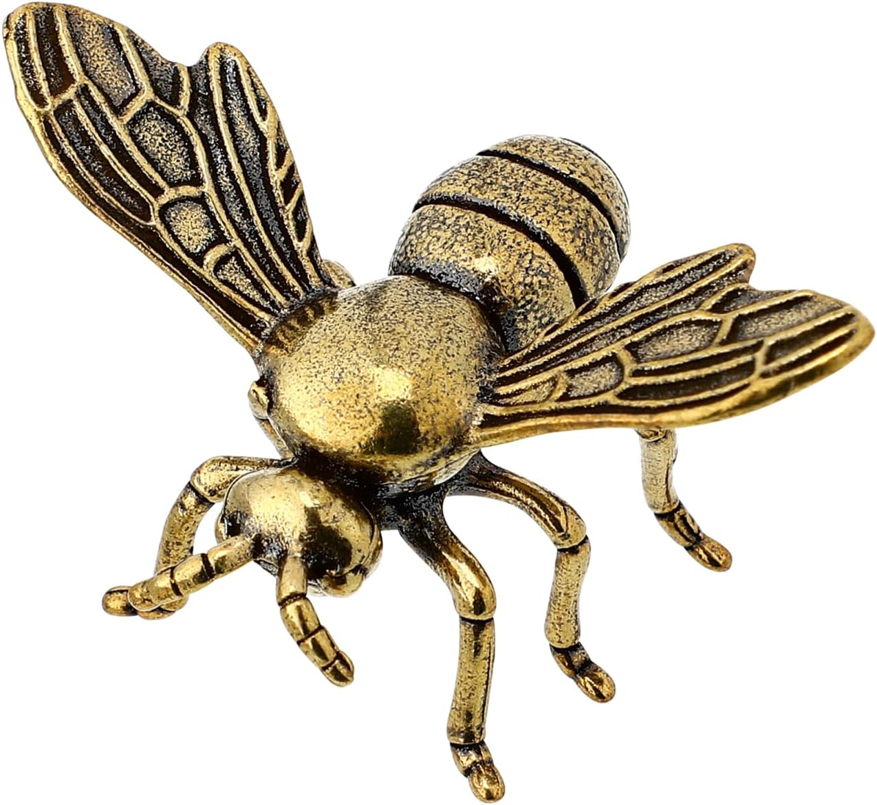 DECHOUS Brass Bee Decor - Solid Brass Bee Figurine Vintage Gold Bumblebee Ornament Small Animal Collectible Statue for Home Decor Tabletop Shelf Mantel