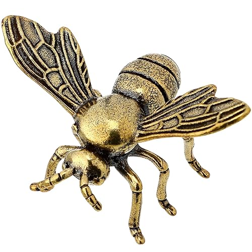 IMIKEYA Gold Bee Figurines: Vintage Brass Bee Statues Decorative Brass