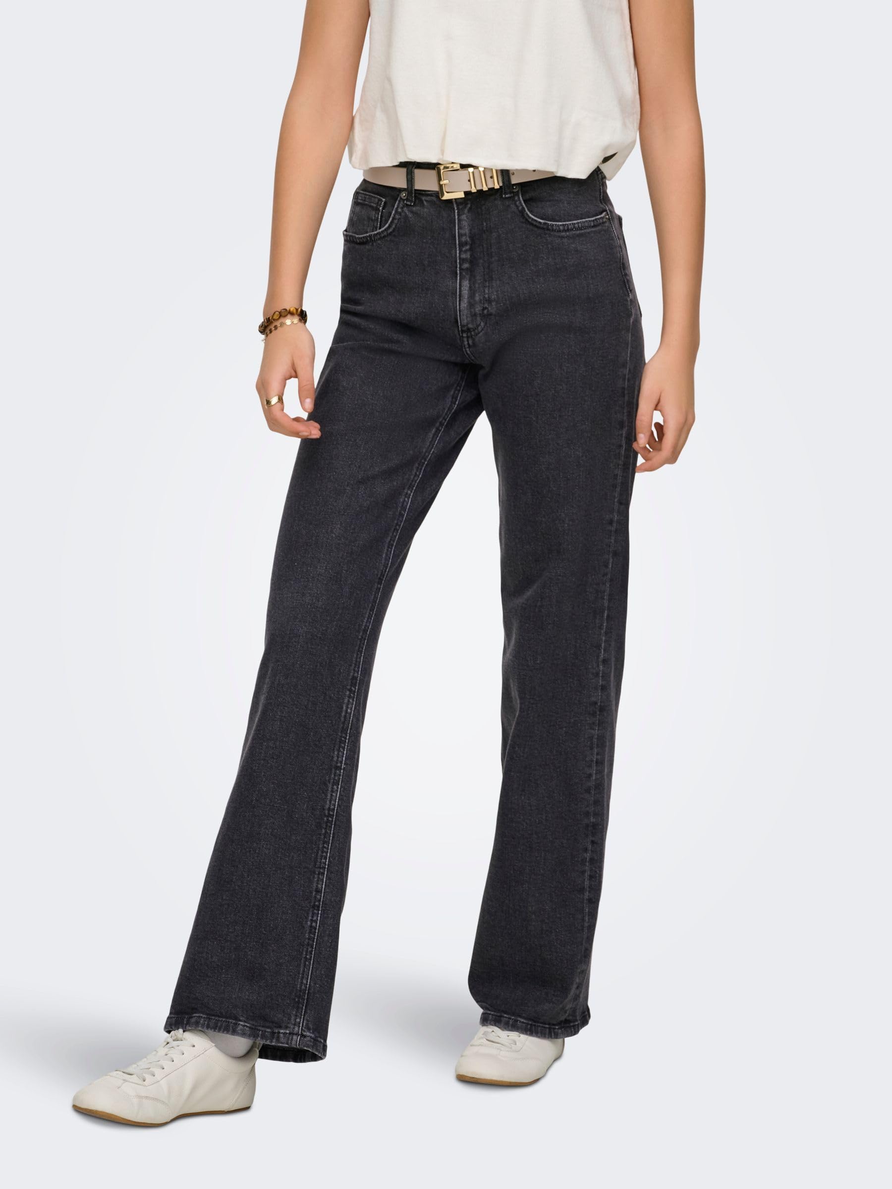 ONLY Female Jeans mit weitem Bein ONLJUICY Hohe Taille Weiter Beinschnitt Jeans