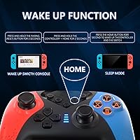 Vista 7 de Controlador de interruptor para Nintendo Switch, controlador Switch Pro para control remoto inalámbrico SwitchSwitch Lite con doble vibración, eje