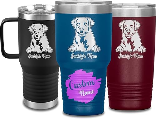Vista 38 de Vaso de viaje de Navidad personalizado, perro pastor alemán, mamá y papá, dueño de perro pastor alemán personalizado, recuerdo grabado