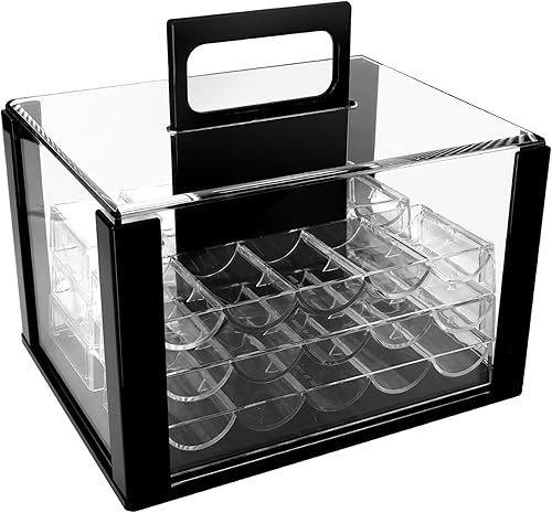 GSE Poker Chip Case, 600pcs1,000pcs Acrylic Poker Chip Case  Casino Acrylic Poker Chips Carrier con bandejas de fichas de póquer
