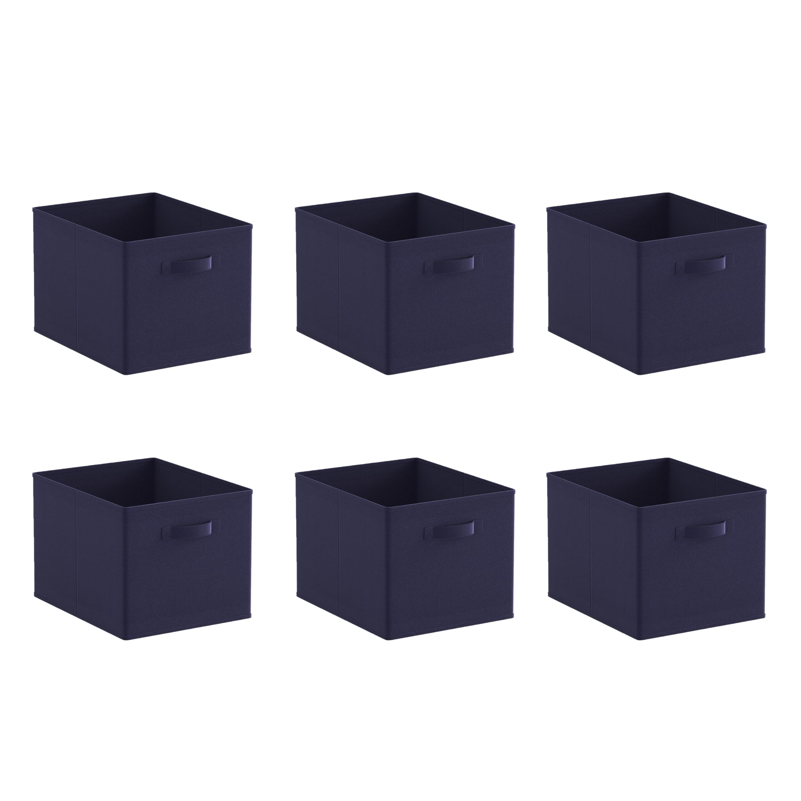 Foldable Storage Cubes Boxes Pack of 10 with Handle for Home Organization, Fabric Wardrobe Storage Box Organizer Basket Bins for Clothes Toys Towels, Collapsible&Durable Dark Blue 33x38x33cm — view 30
