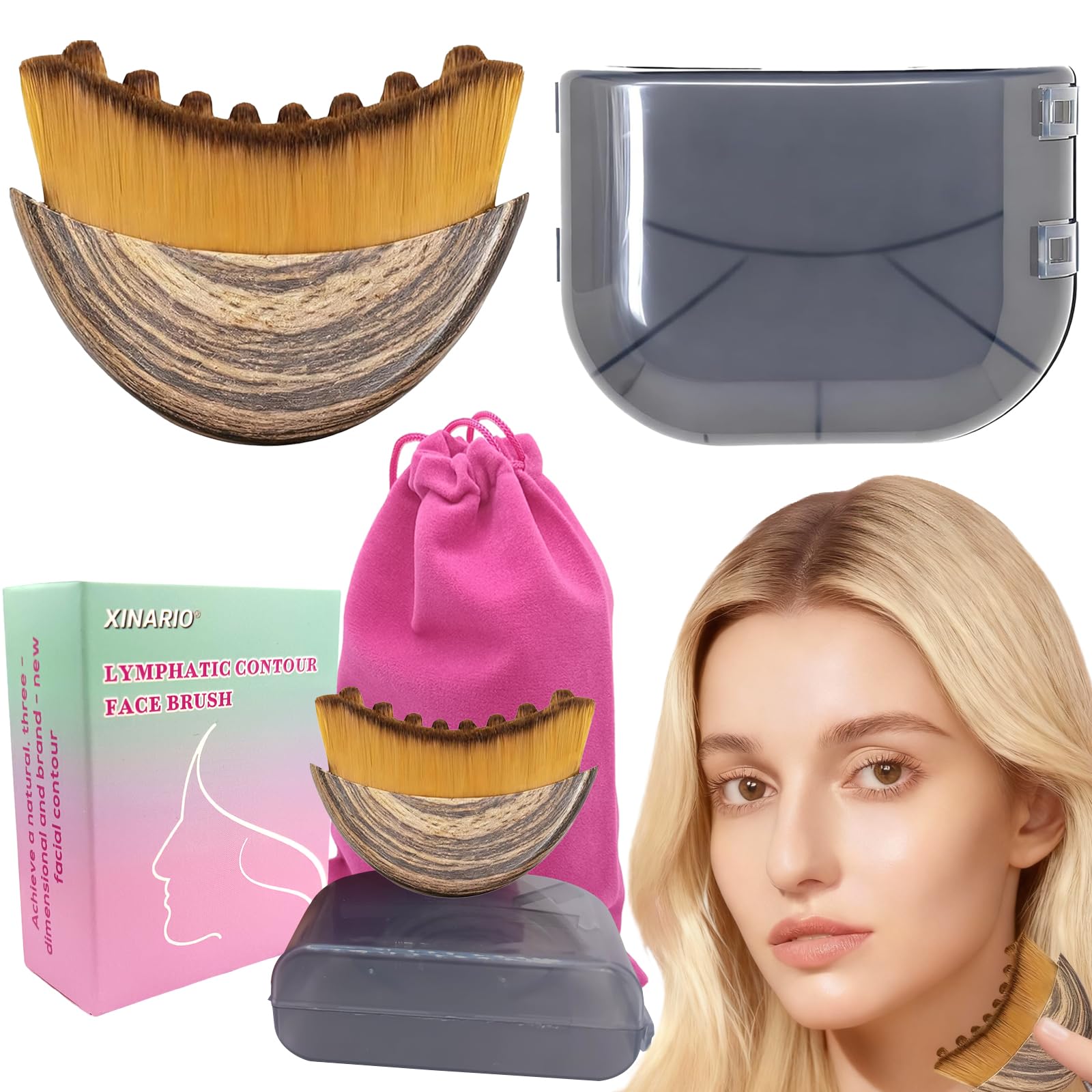 Photo 1 of 1 PCS Lymphatic Contour Face Brush for Sculpting – Anti-Puffiness, Detox & Lift, Improves Skin Glow & Absorption