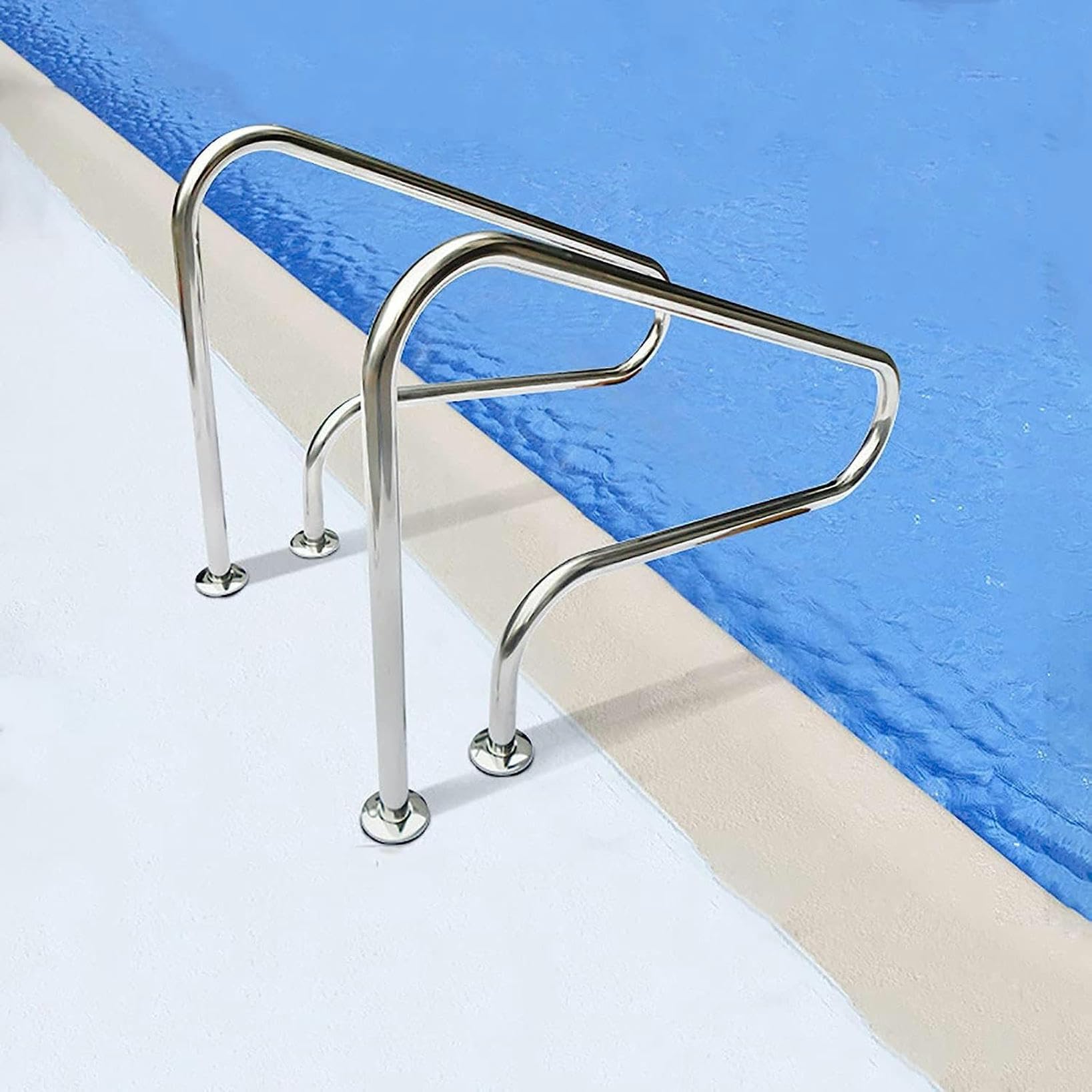 Swimming Pool Safety Hand Rail Pool Handrail Pool Safety Handrails Non-Slip Inground Pool Entry Pool Hand Grab Rail Pool Railing for Indoor and Outdoor Swimming Pools, Easy Mount