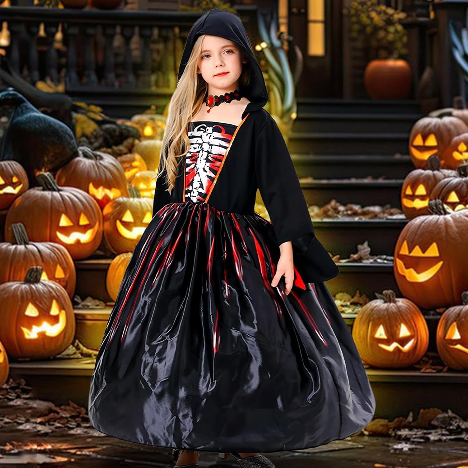 Robe Halloween Smockée Pour Fille Taille 8 Avec Legging - Motif Citrouille, Neuf Avec étiquettes
