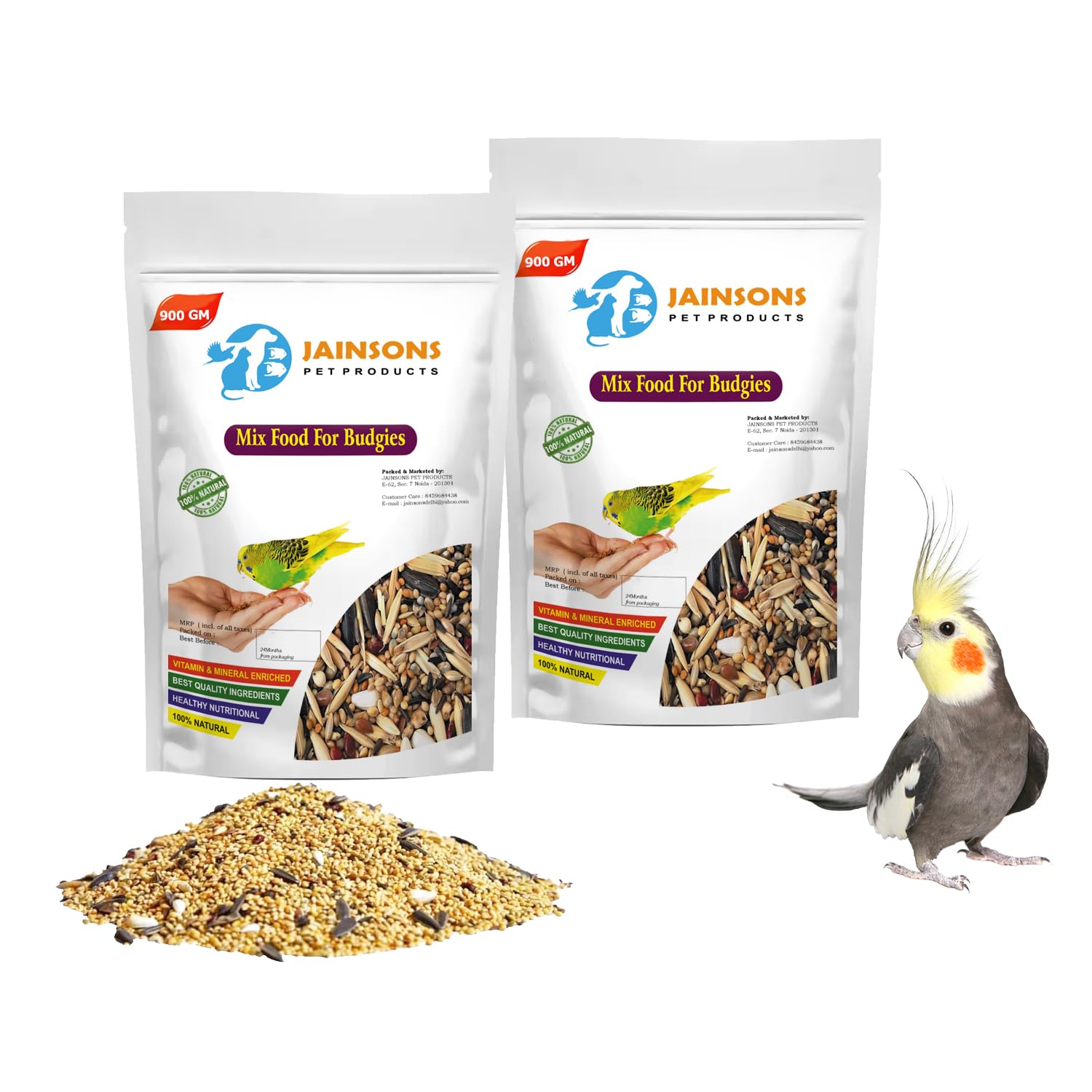 Jainsons Pet Products Mix Food for Budgies Bird Food Ideal for Sparrows, Budgies, Finches, Silver Bills, Parakeets, Parrots (Mix Food 2PKT) (B09N1DT29B) Amazon Price History, Amazon Price Tracker