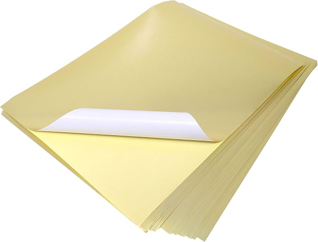 Evergreen Goods Ltd 10 A4 Sheets Metallic Gold Colour Laser Printable Self Adhesive Sticky Sticker Craft Labels Silhouette Paper