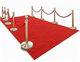 Extra Thick Red Carpet Runner for Party,3 x 10ft Non-Slip Backing Aisle Runway Rug for Party,Occasions,Graduation,Wedding& Indoor Outdoor Special Events Decorations (Dark Red, 3×10Ft(Multi-Pile))