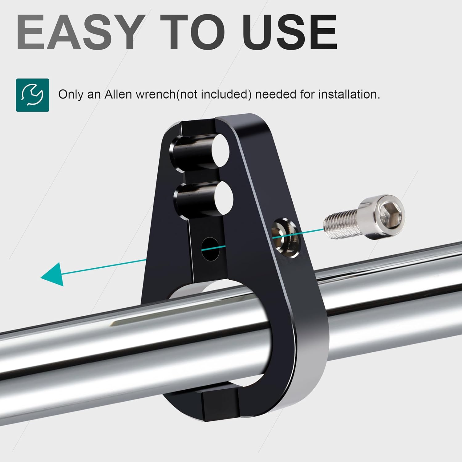 MoKitDora 1-1/4" Handlebar Clips or Frame Mount Dual Hole Throttle Clutch Cable Brake Line Clamp Universal for Harley 1.25 inch Motorcycle Bars 2 Pieces, Black