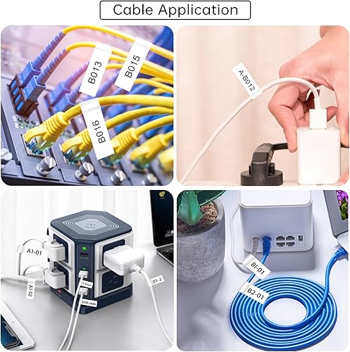 Miniatura 6 de Lonitul Cinta de etiquetas flexible 2P compatible con Brother P Touch TZe-FX231, cinta de 0.472 in 0.47 laminada blanca, etiqueta de cable de