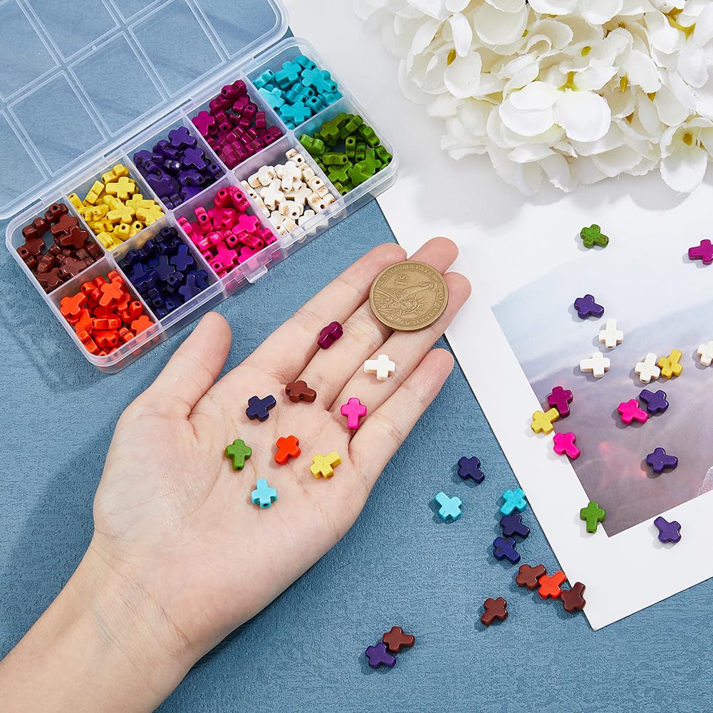 CRAFTYMELODY Lot De 440 Perles D'espacement En Forme De Crucifix En Plastique Pour Fabrication De Bracelets, Colliers, Bijoux, Loisirs Créatifs