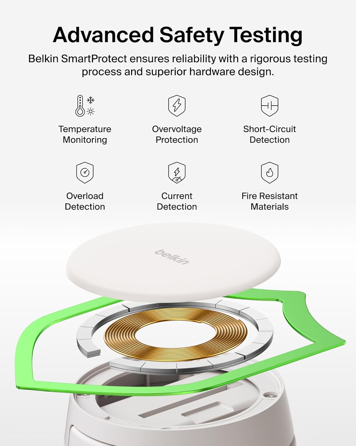 Belkin MagSafe Charger Compatible, 2-in-1 Wireless Charging Station, Qi2.2 25W Convertible Magnetic Charger for iPhone 17, Apple Watch Series 10, Google Pixel 10, and More (45W Adapter Included)