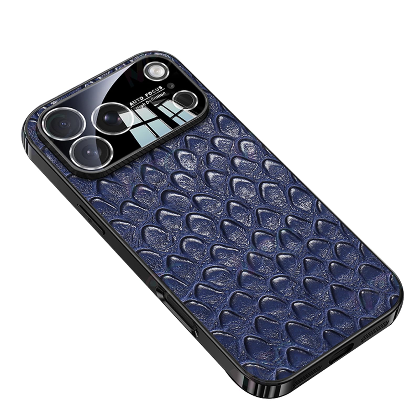 Coque cuir iPhone 17 Pro max mince étui léger bleu protection objectif