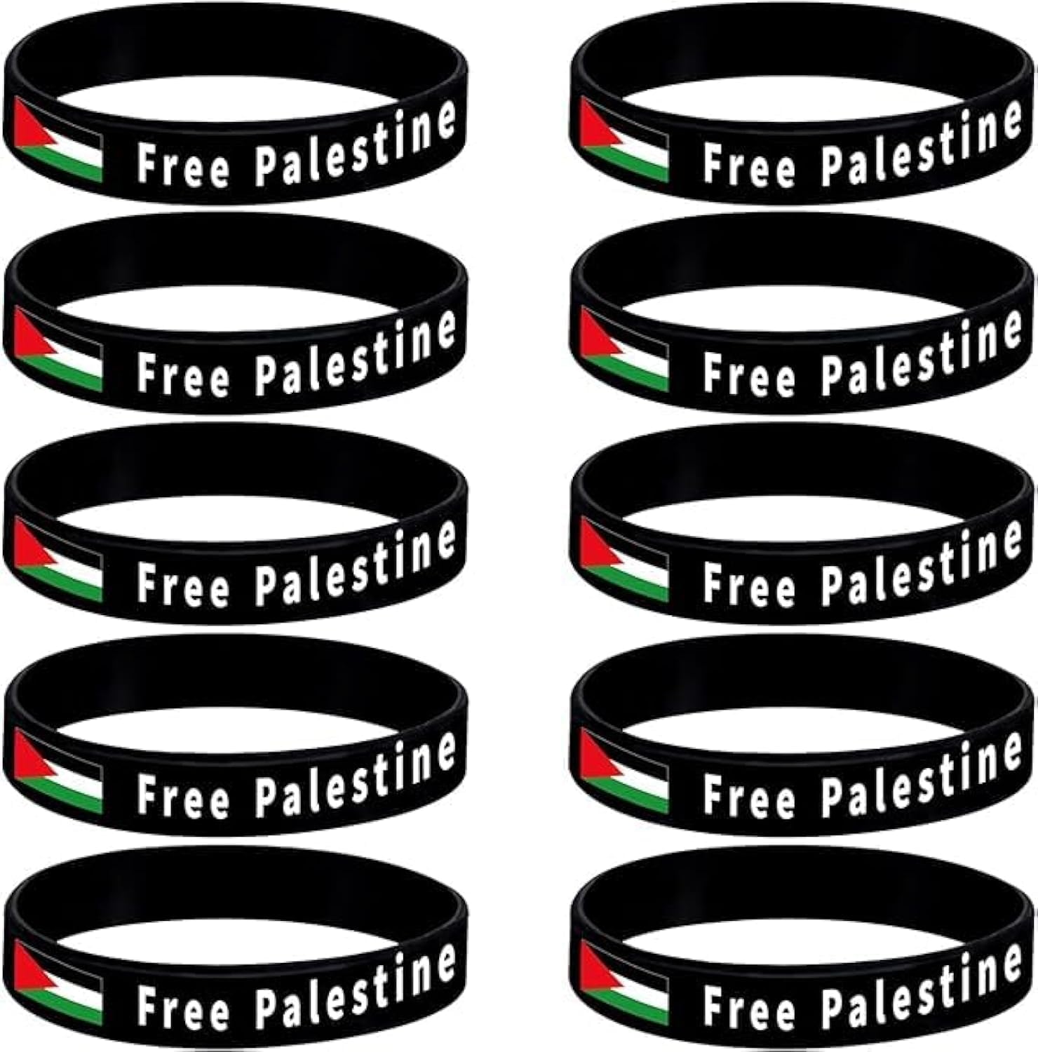 WANFOUFree Palestine Flag Bracelet 10Pcs, Palestine Wristbands for Men Women Support Save Gaza